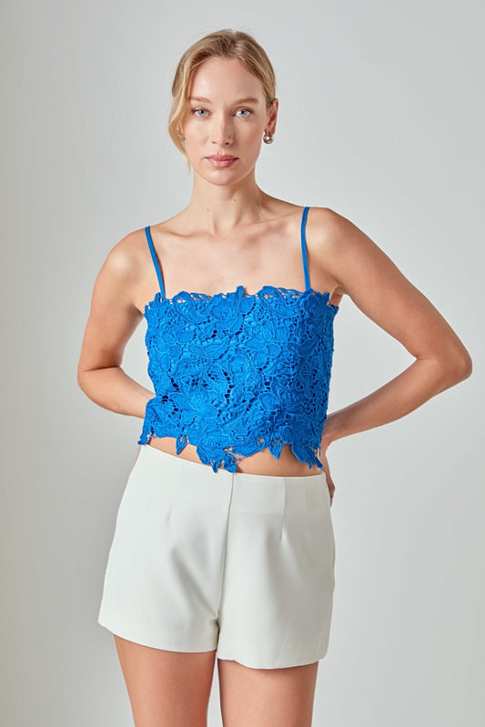 Lace Crop Fitted Top