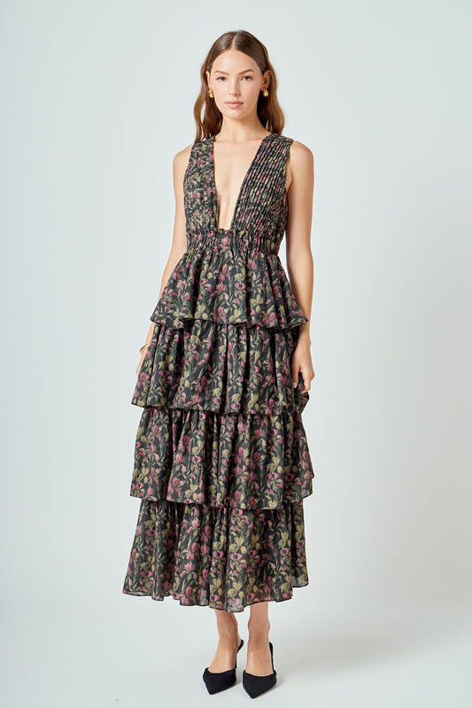 Floral Tiered Maxi Dress