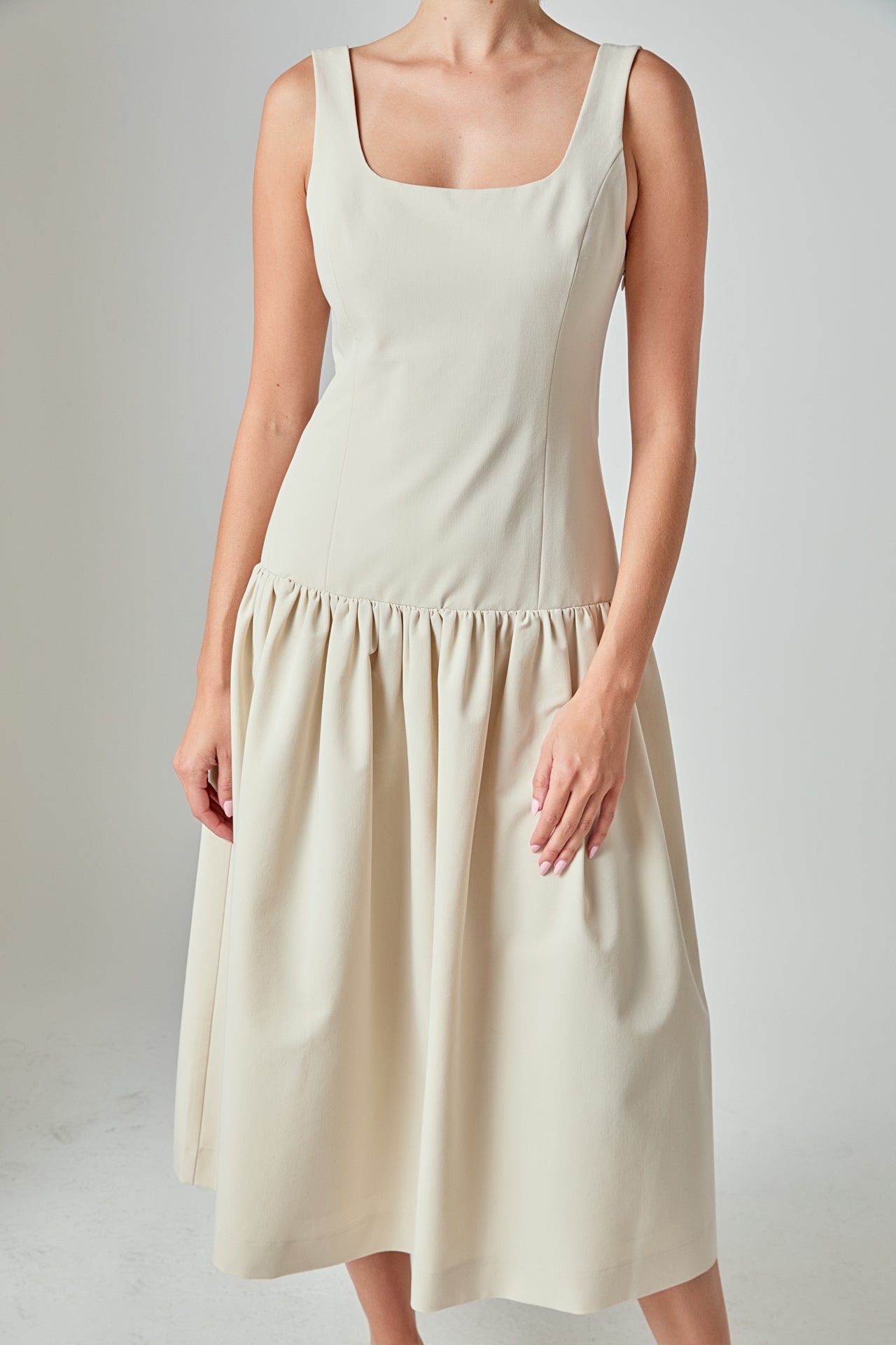 Amber Drop Waist Peplum Midi Dress