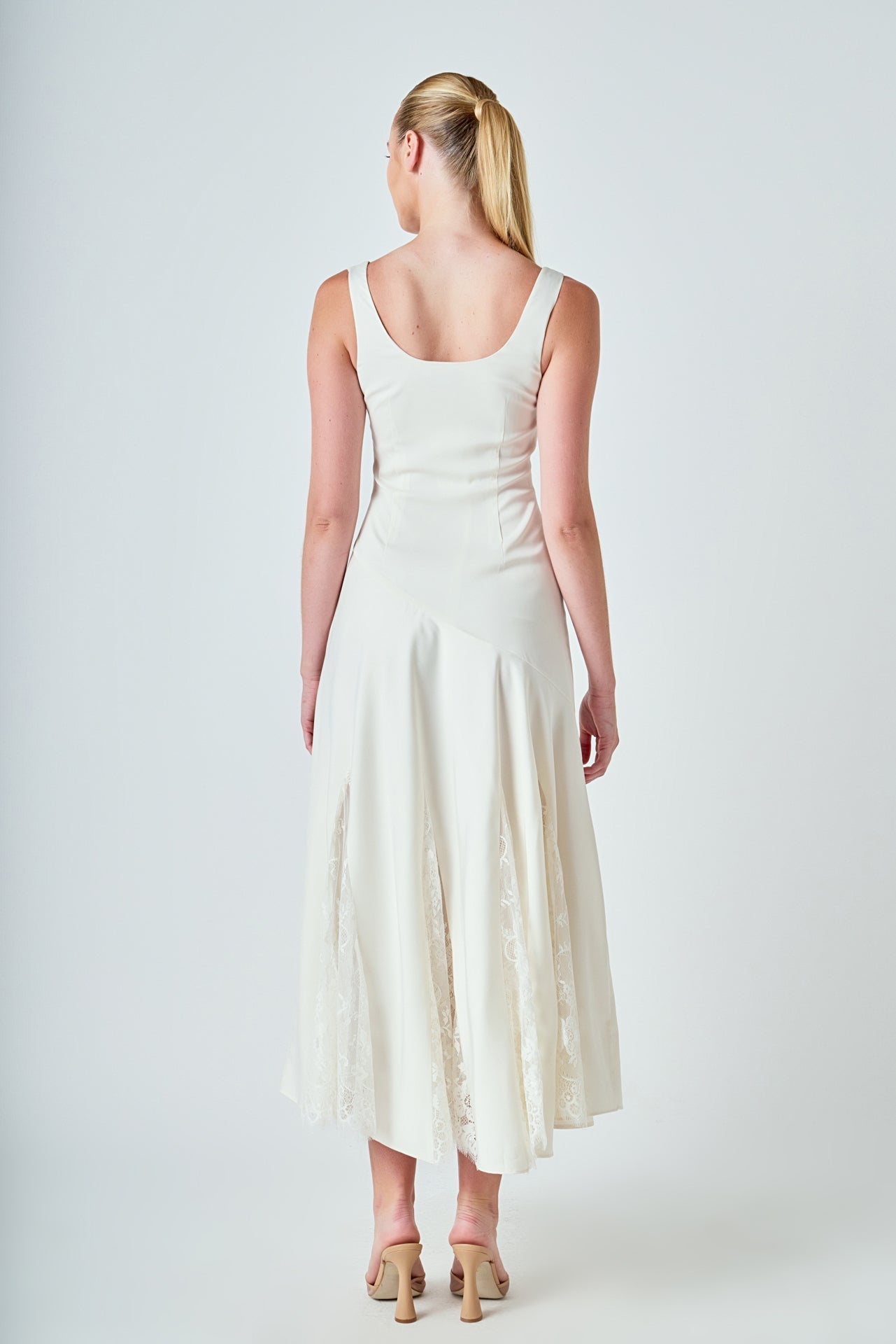 Lace Satin Maxi Dress