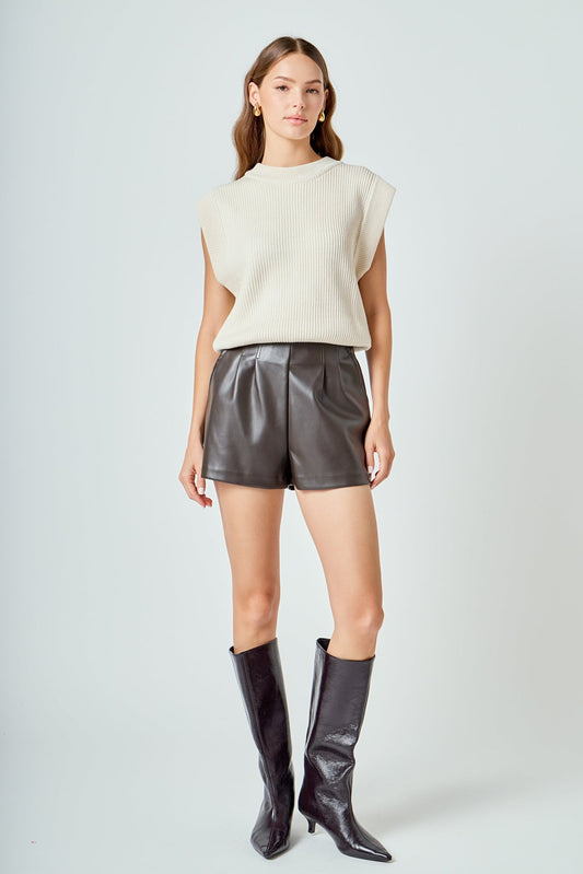 Sleeveless Round neck Vest Knit Top