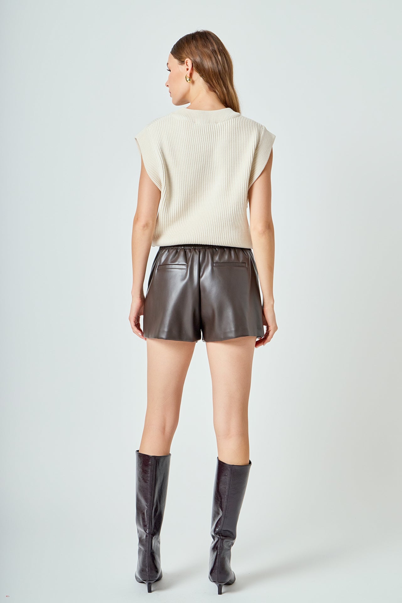 Sleeveless Round neck Vest Knit Top