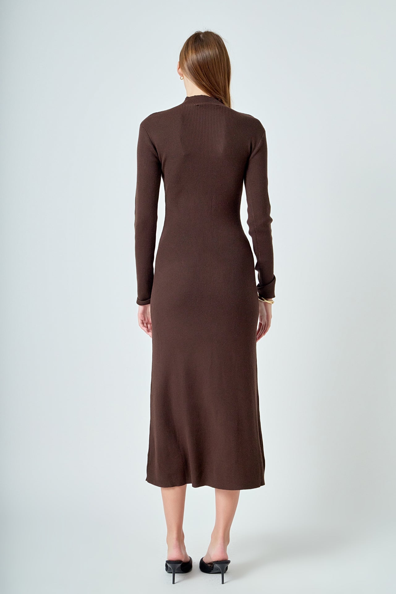 Rib Knit Long Sleeve Maxi Dress