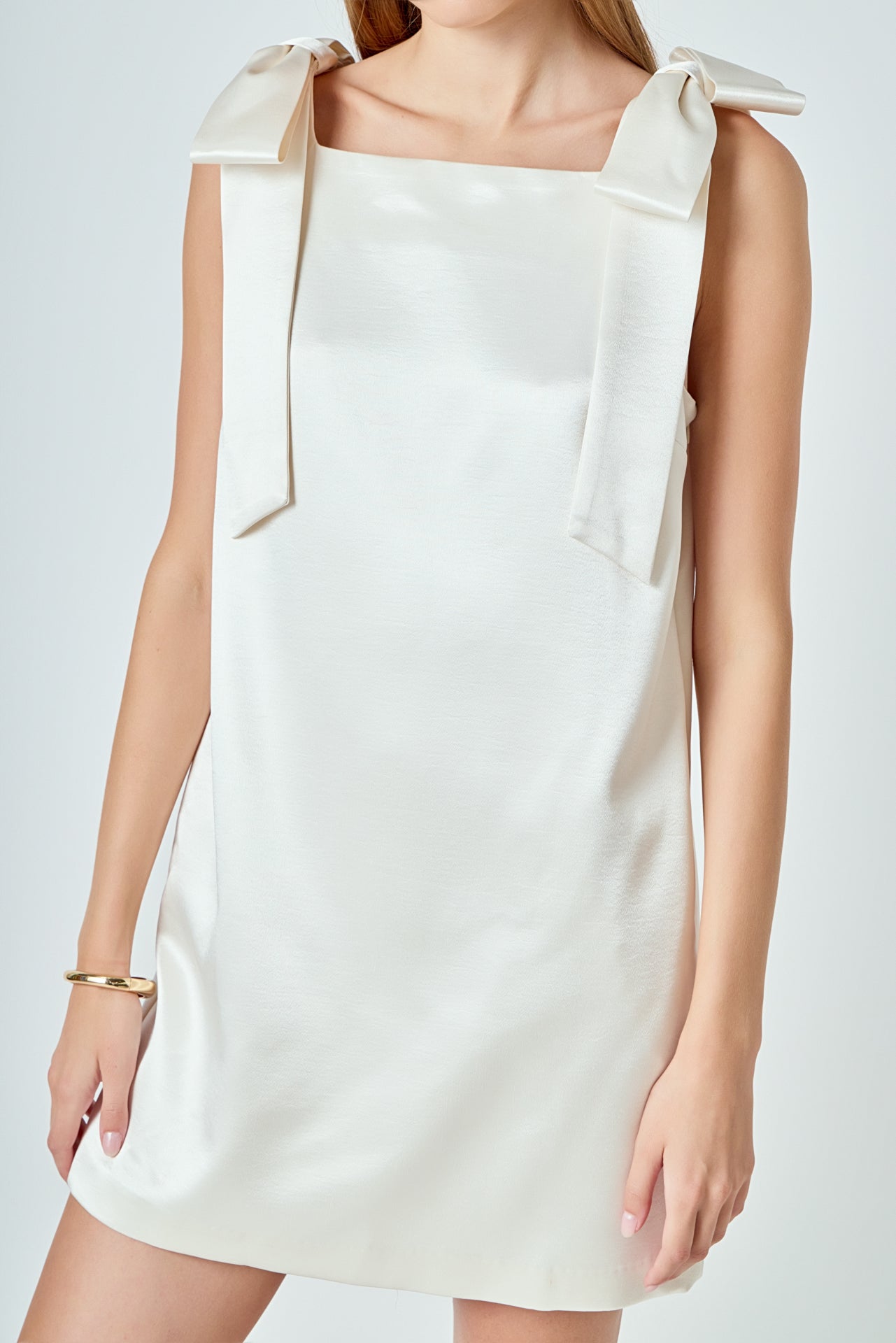 Velvet Satin Bow Mini Dress