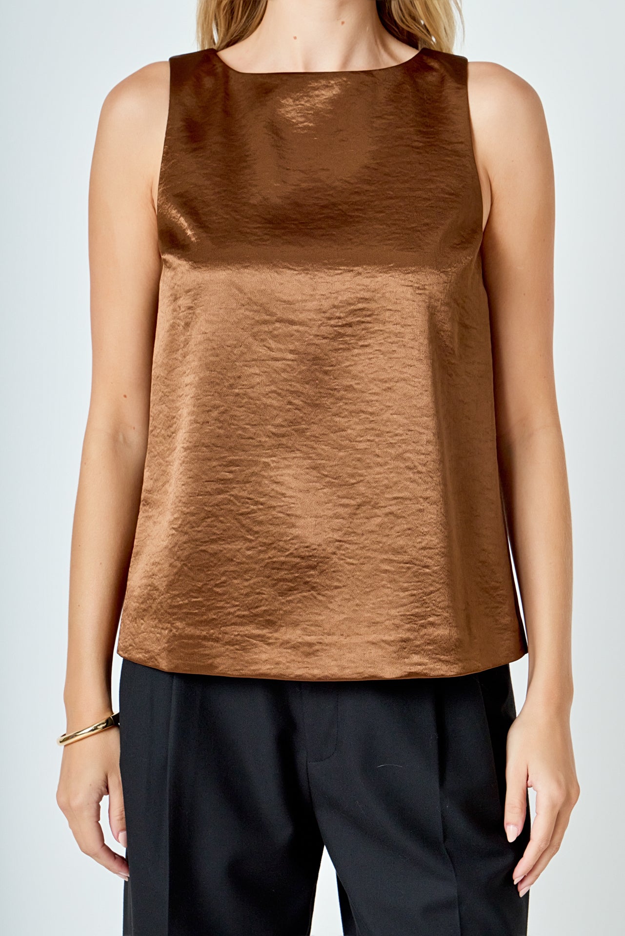 Satin Velvet Square Neck Long Top