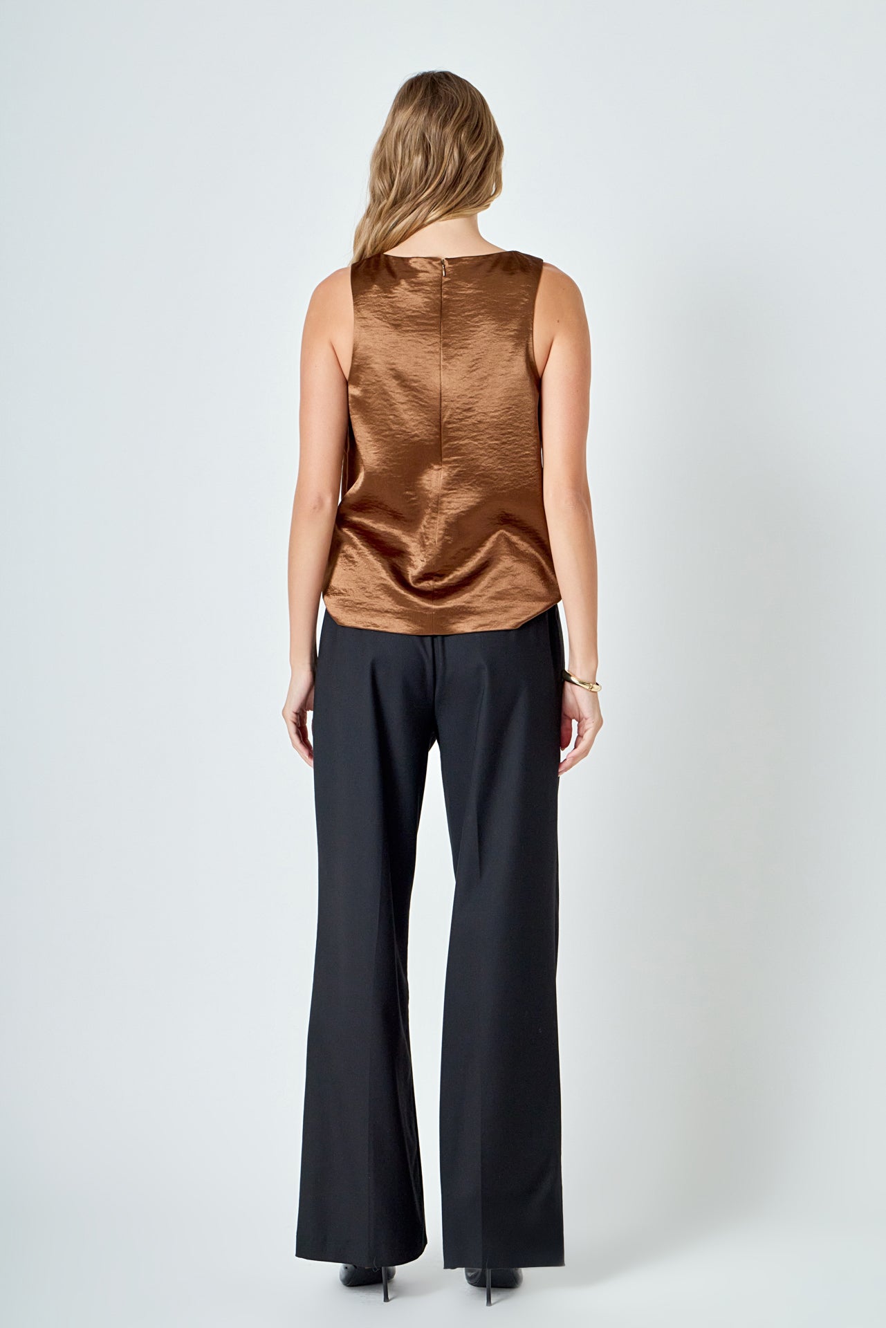 Satin Velvet Square Neck Long Top