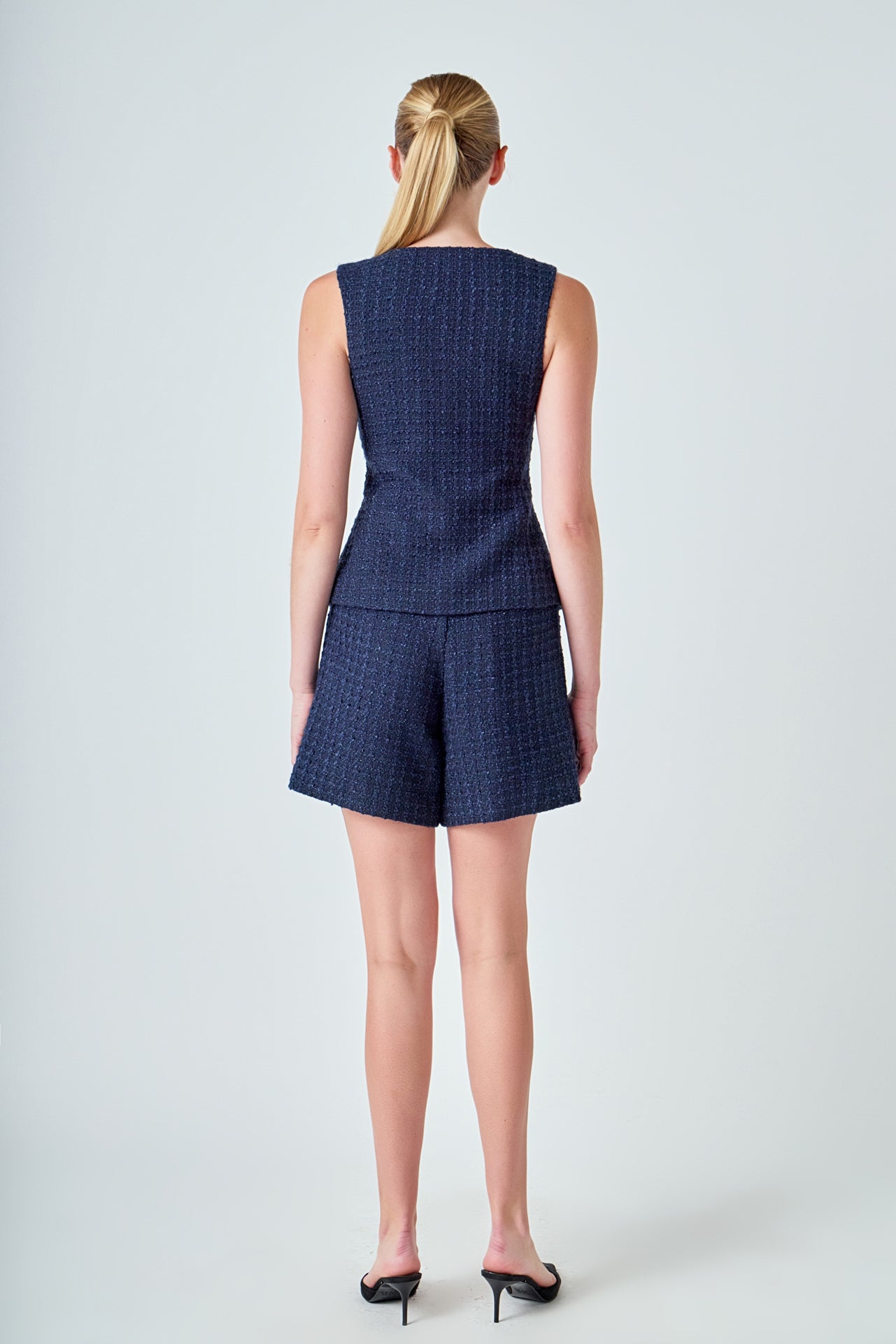 Tweed Relaxed Long Shorts