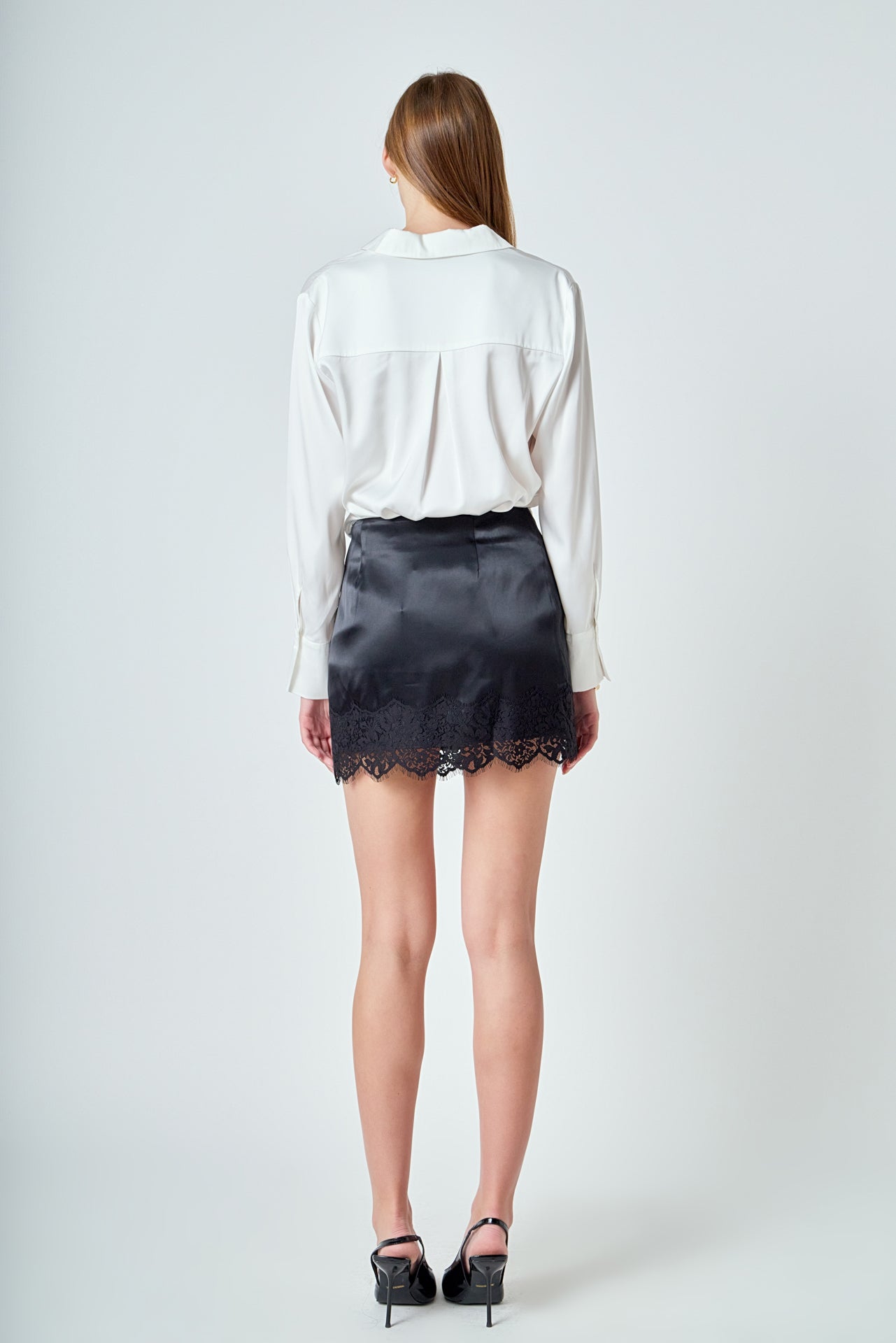Lace Trim Mini Skirt