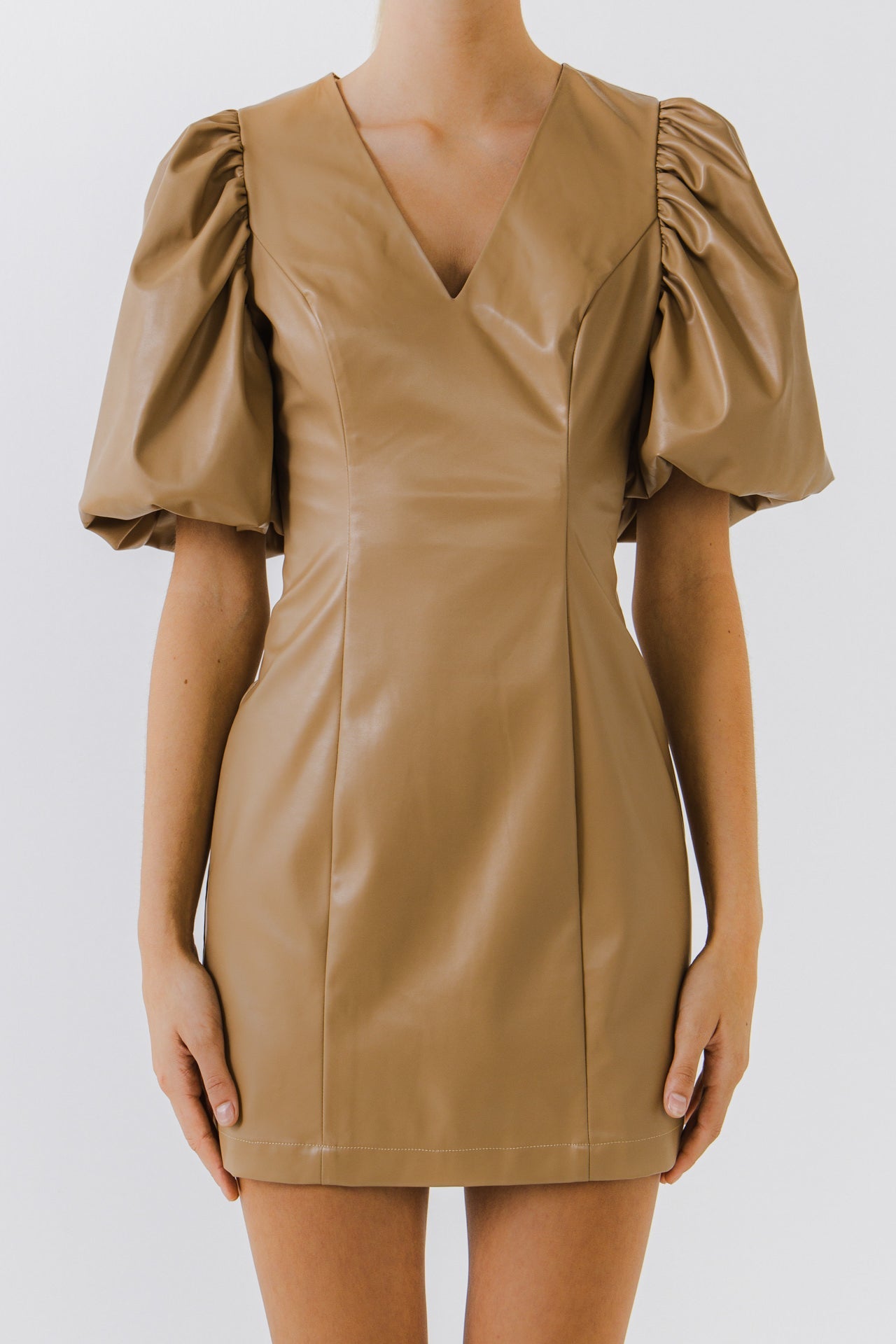 PU Fitted Mini Dress