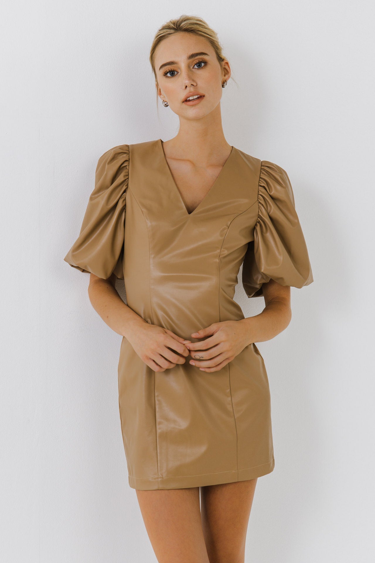 PU Fitted Mini Dress