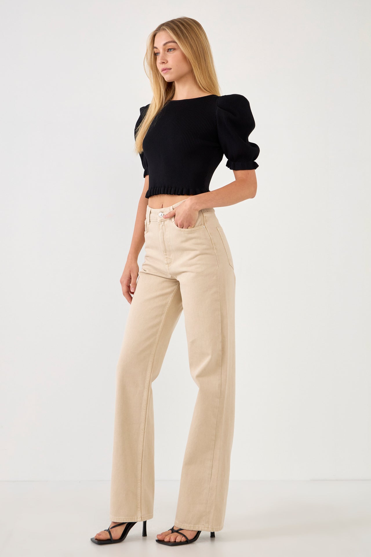 Back Tied Straps Knit Top