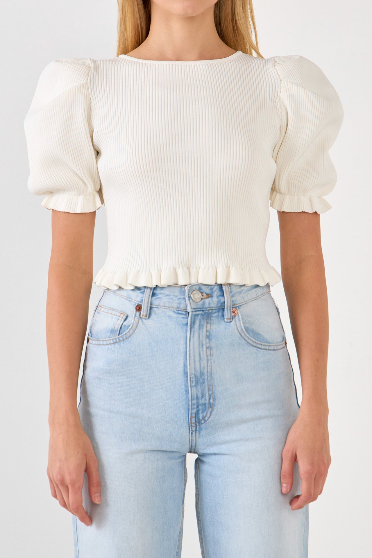 Back Tied Straps Knit Top