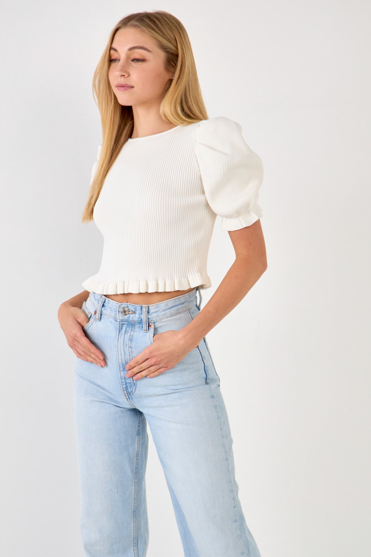 Back Tied Straps Knit Top