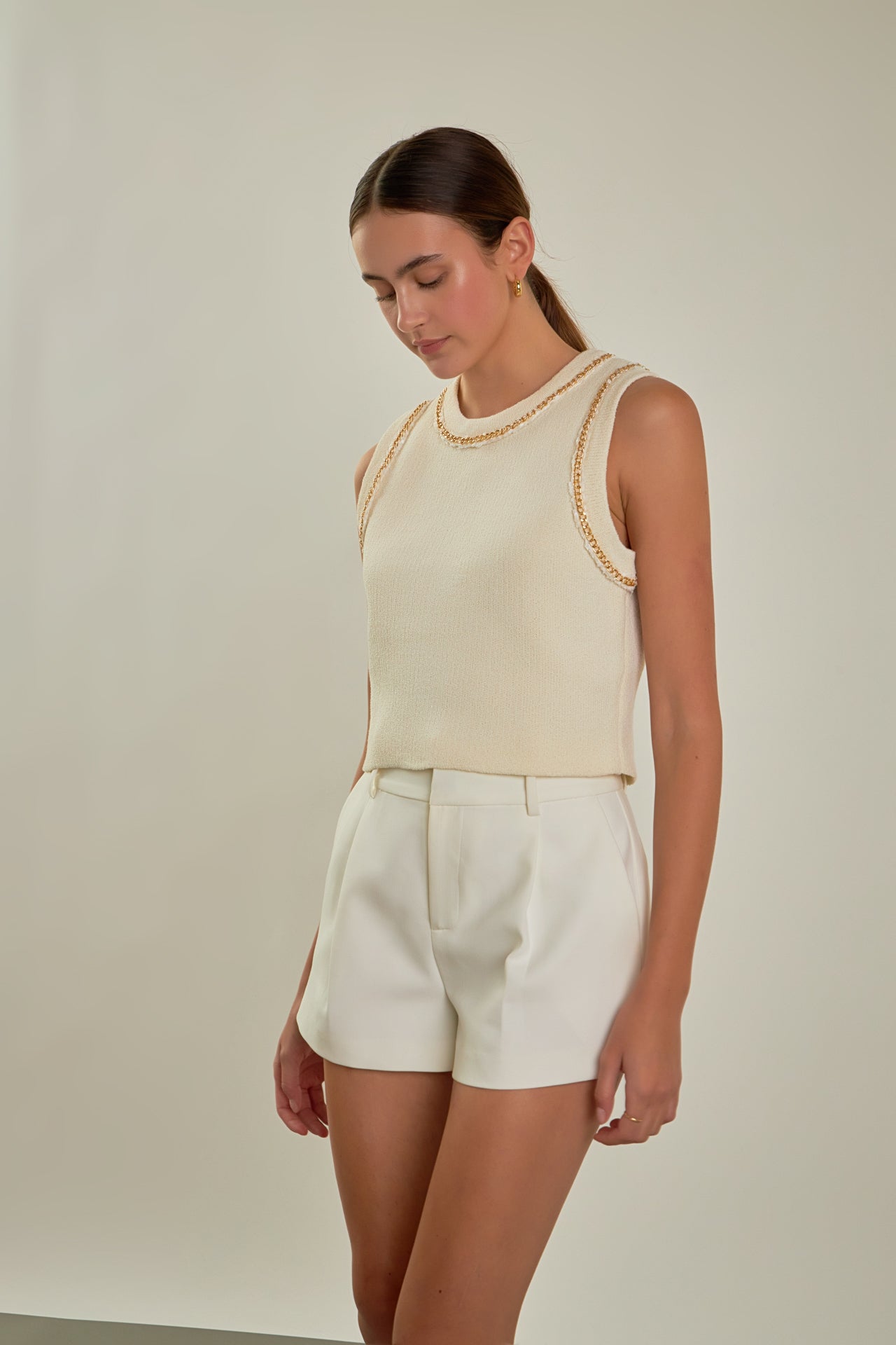 Trim Detail Knit Tank Top