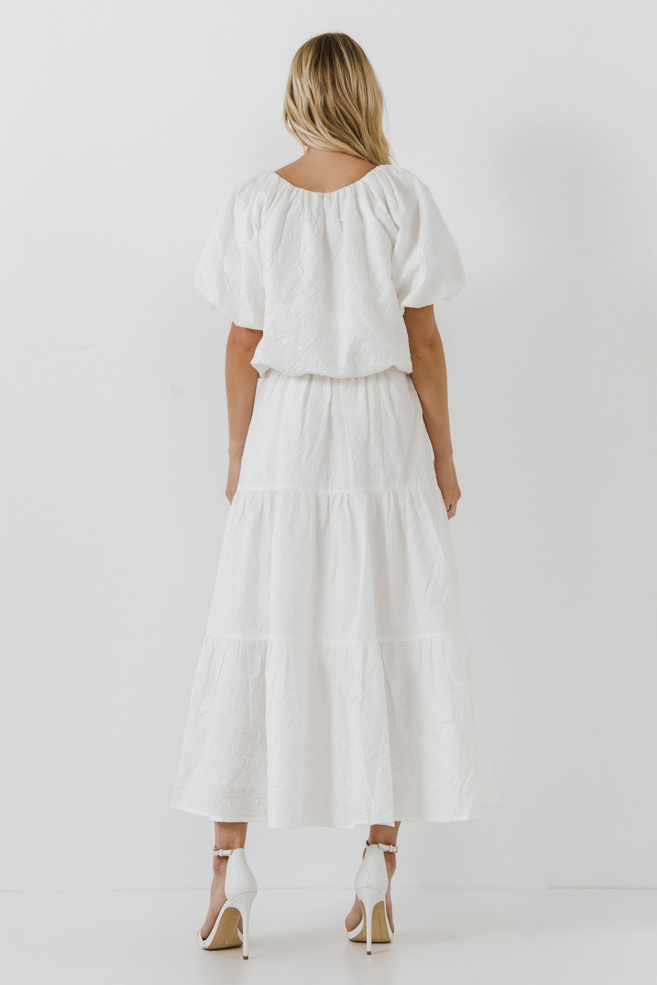 Floral Textured Maxi Skirt