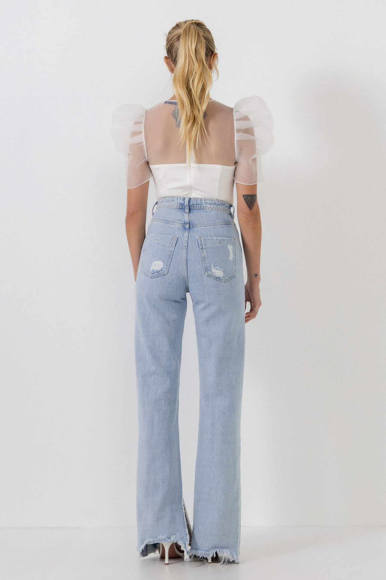 Knit with Organza Mixed Media Top