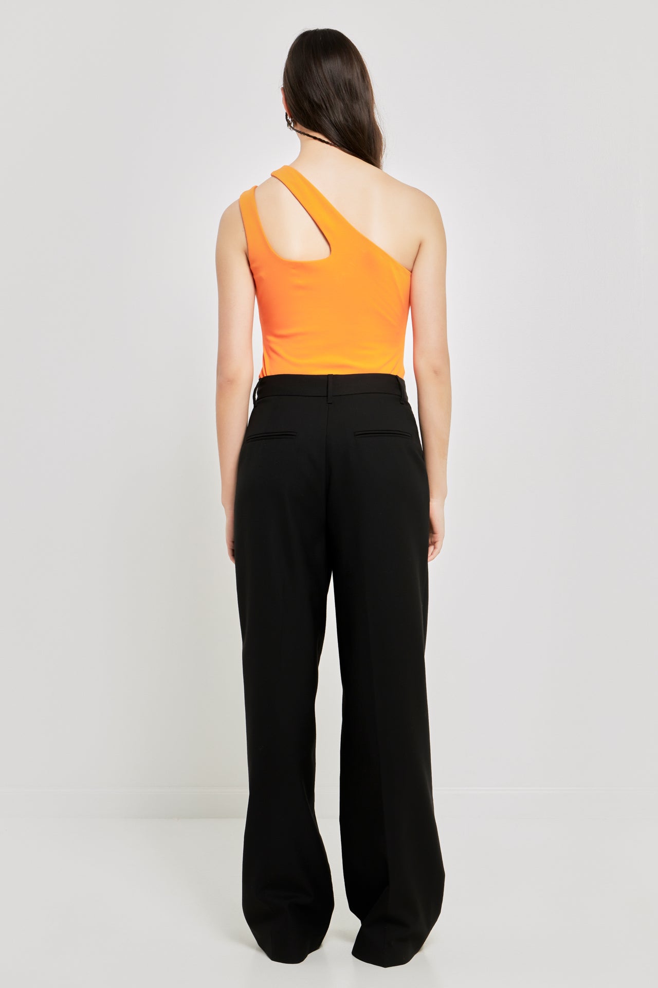 One Shoulder Cut-out Detail Knit Bodysuit