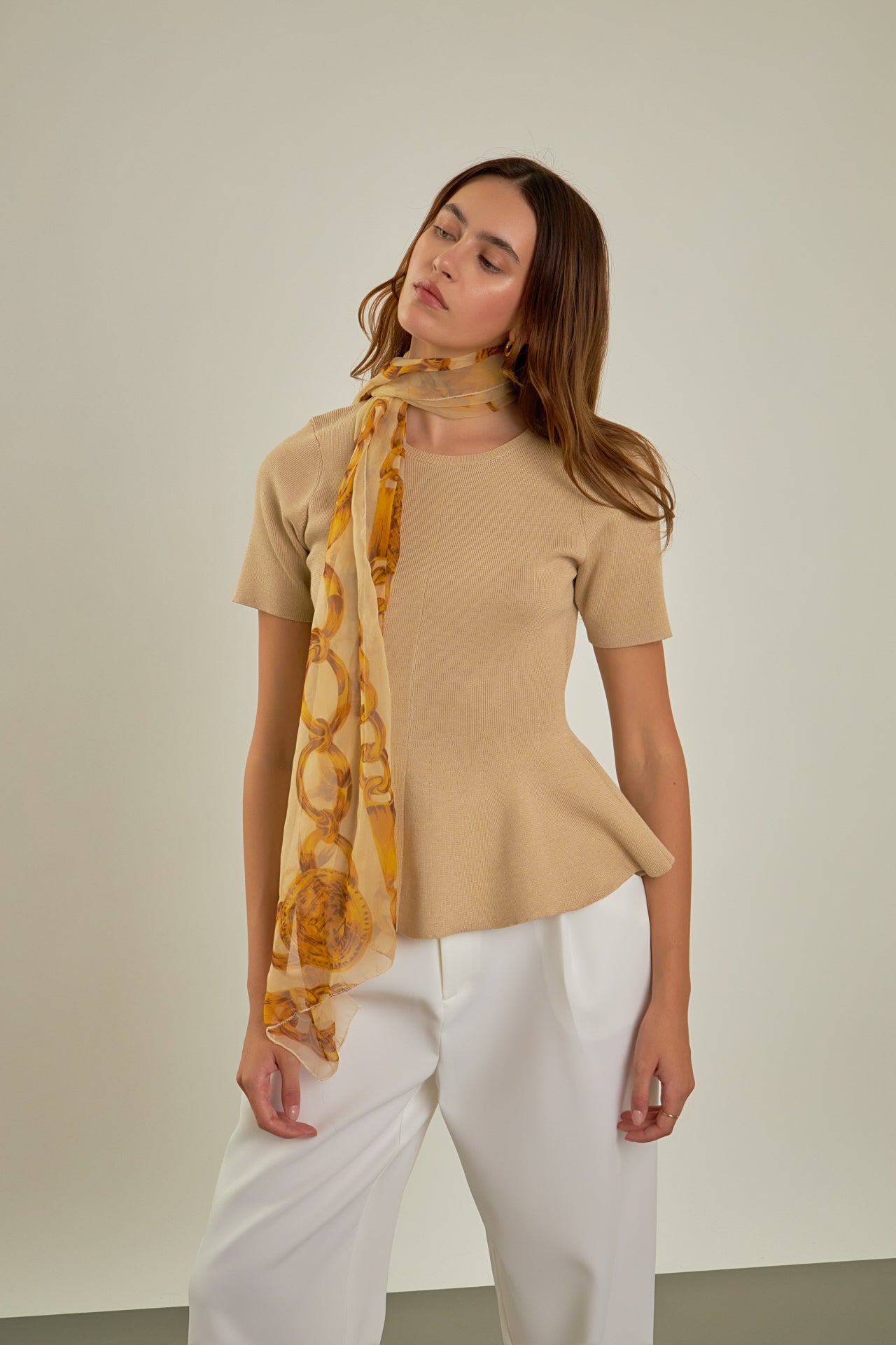 Flare Detail Knit Top