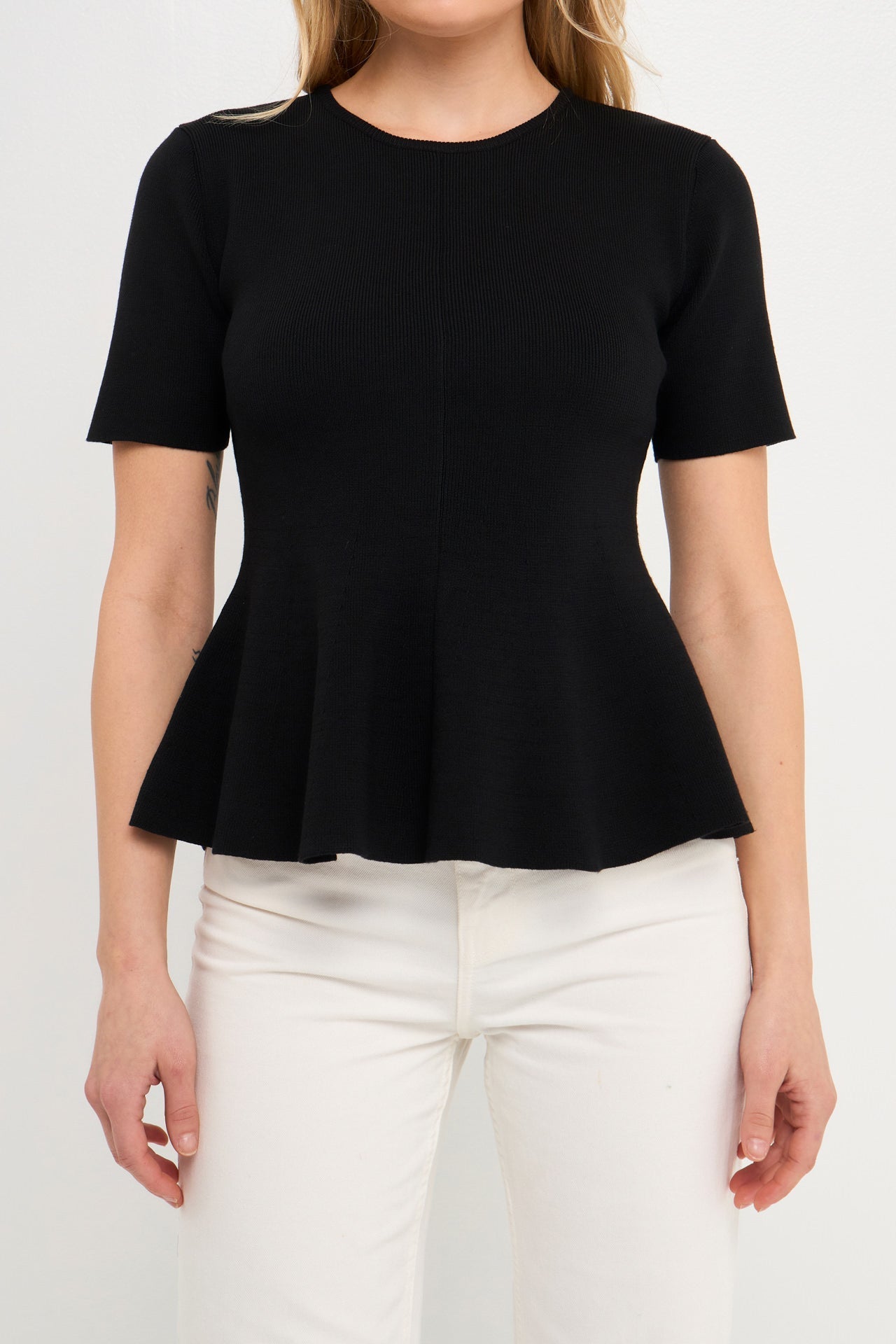 Flare Detail Knit Top