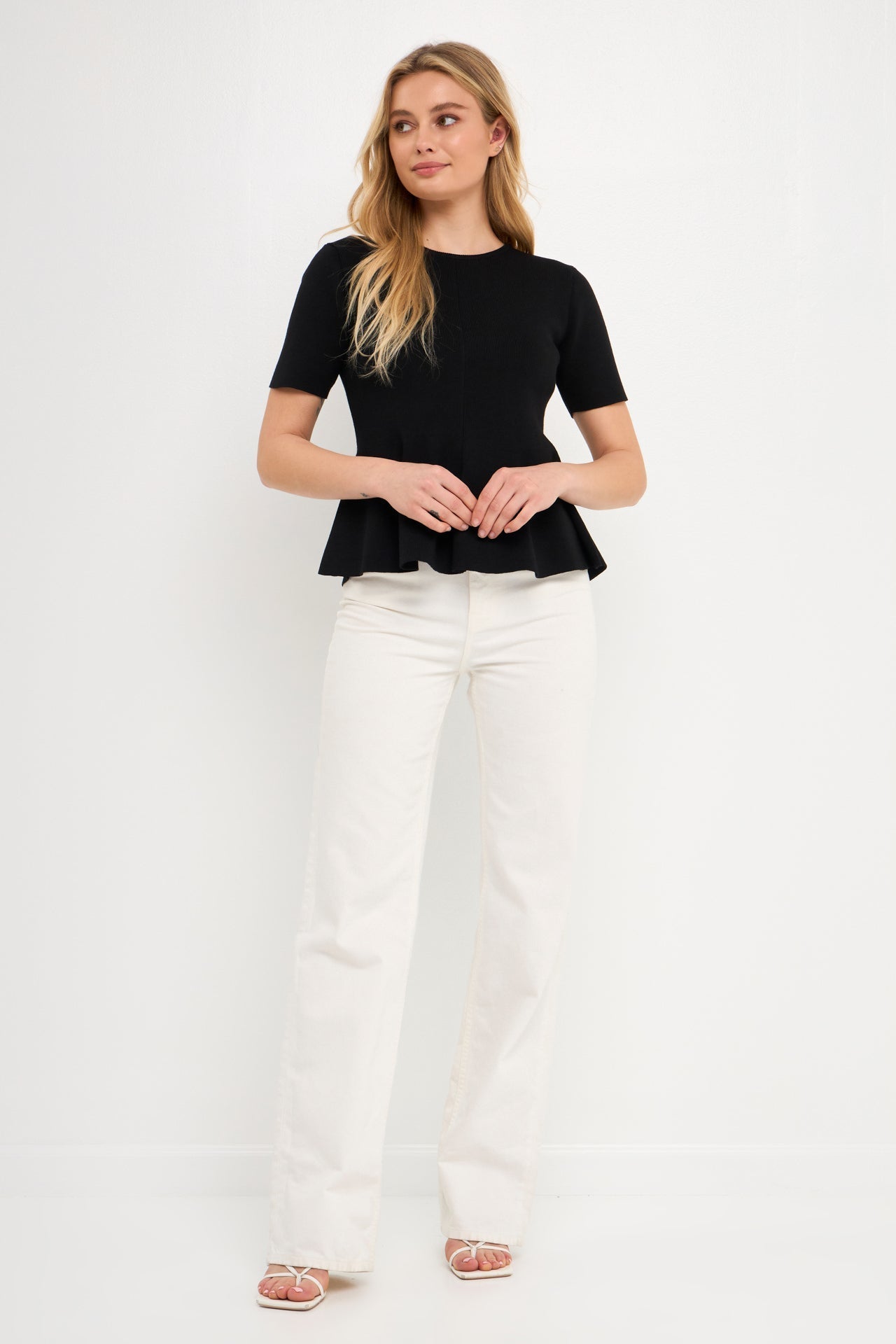 Flare Detail Knit Top