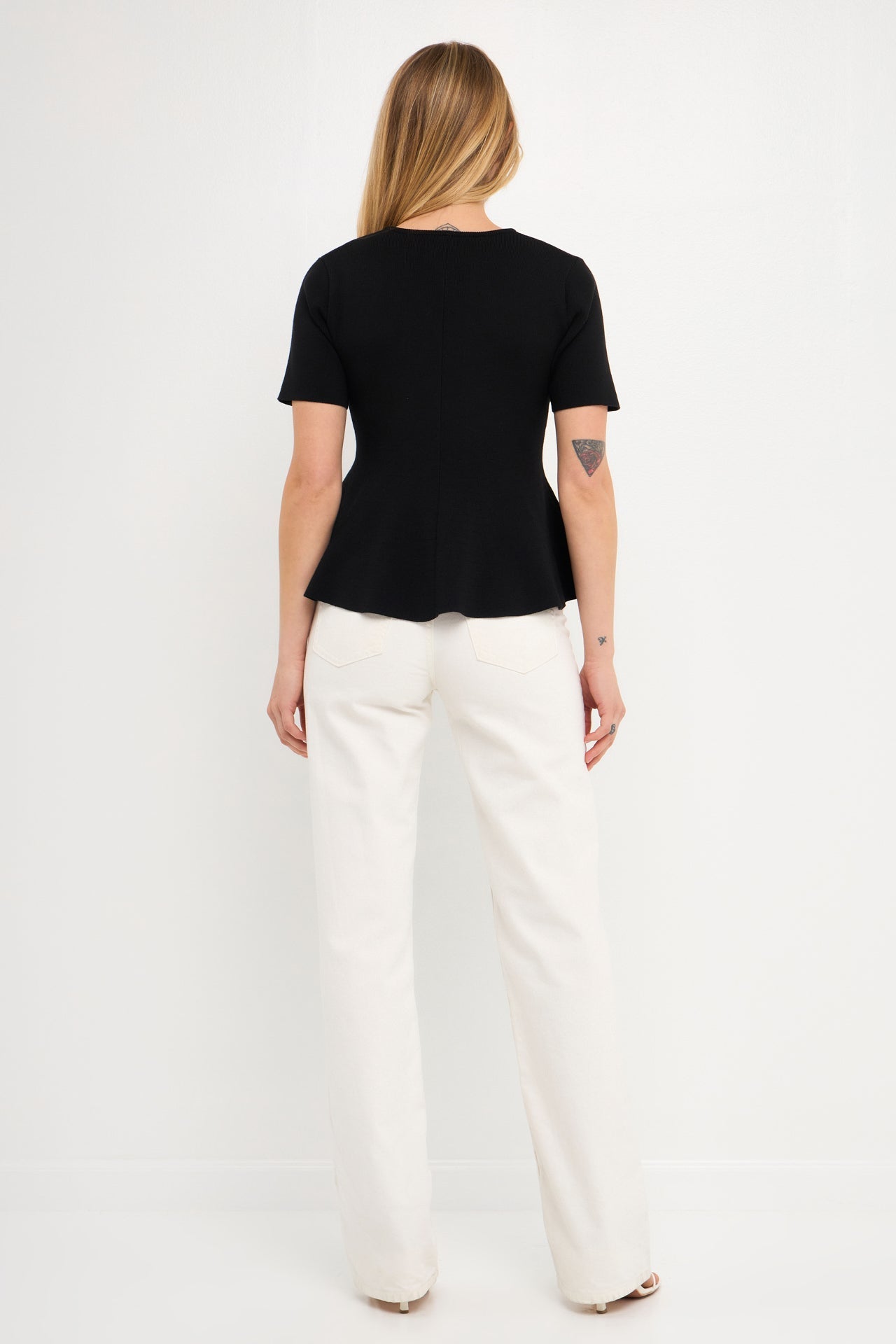 Flare Detail Knit Top