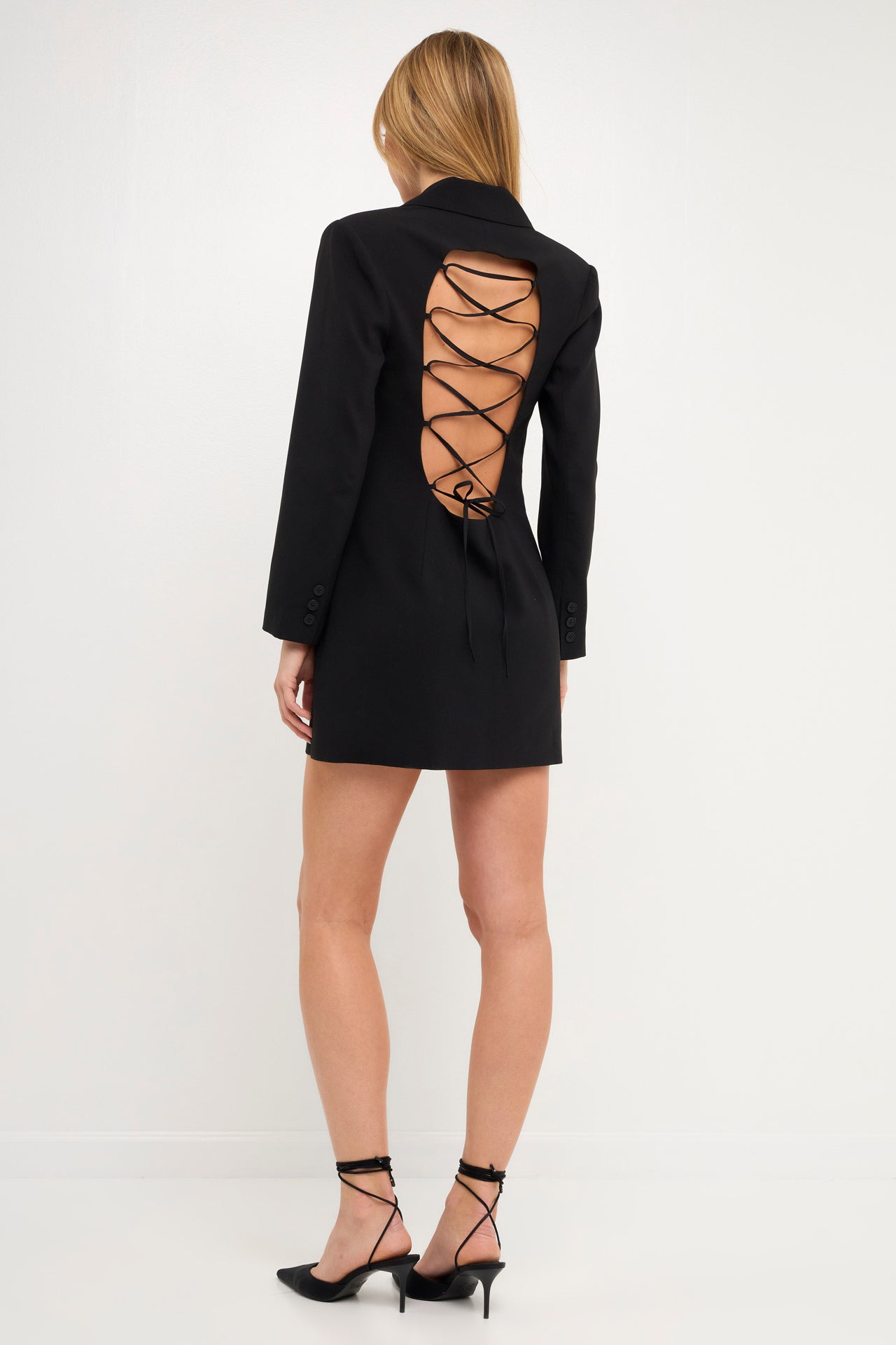 Collared Dress with Open Back Detail