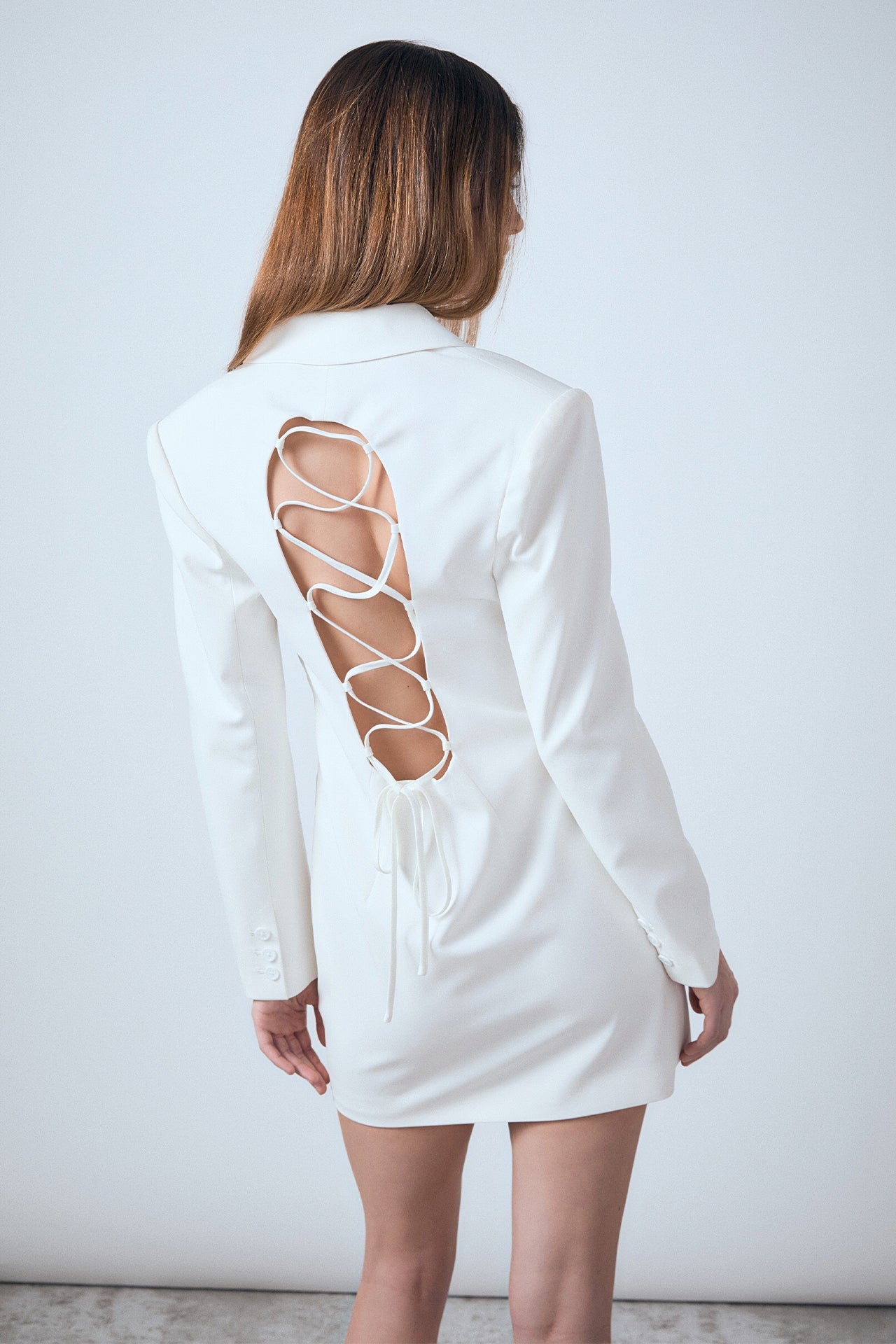 Collared Dress with Open Back Detail