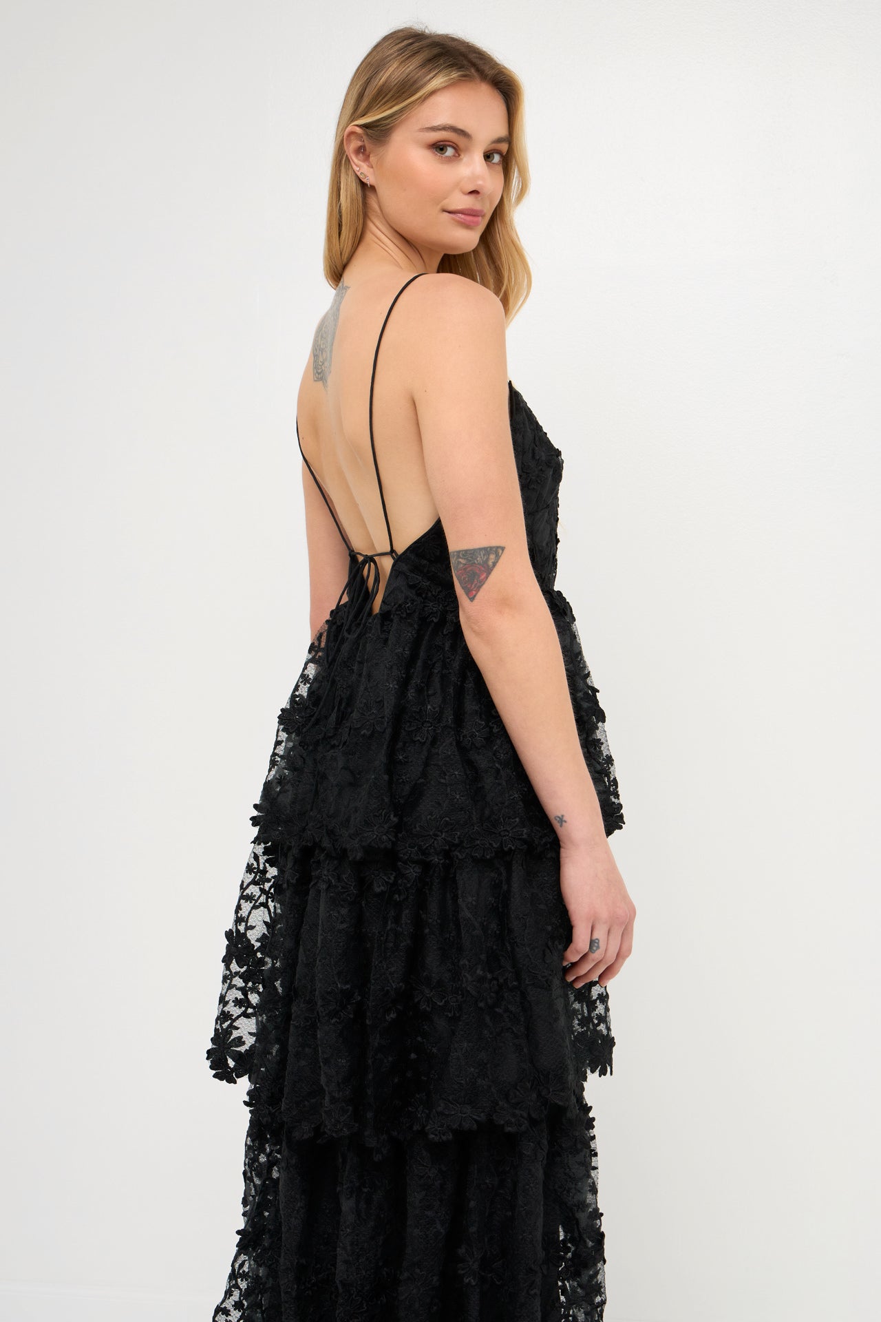 Crochet Layered Midi Dress