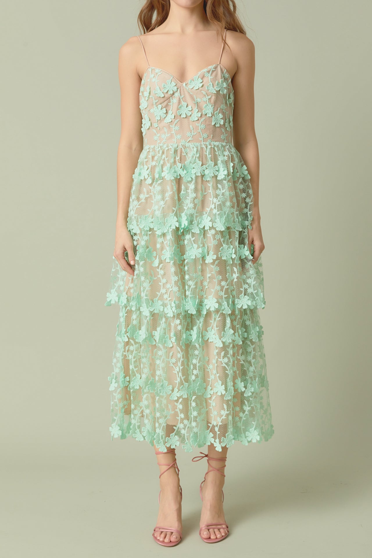 Crochet Layered Midi Dress