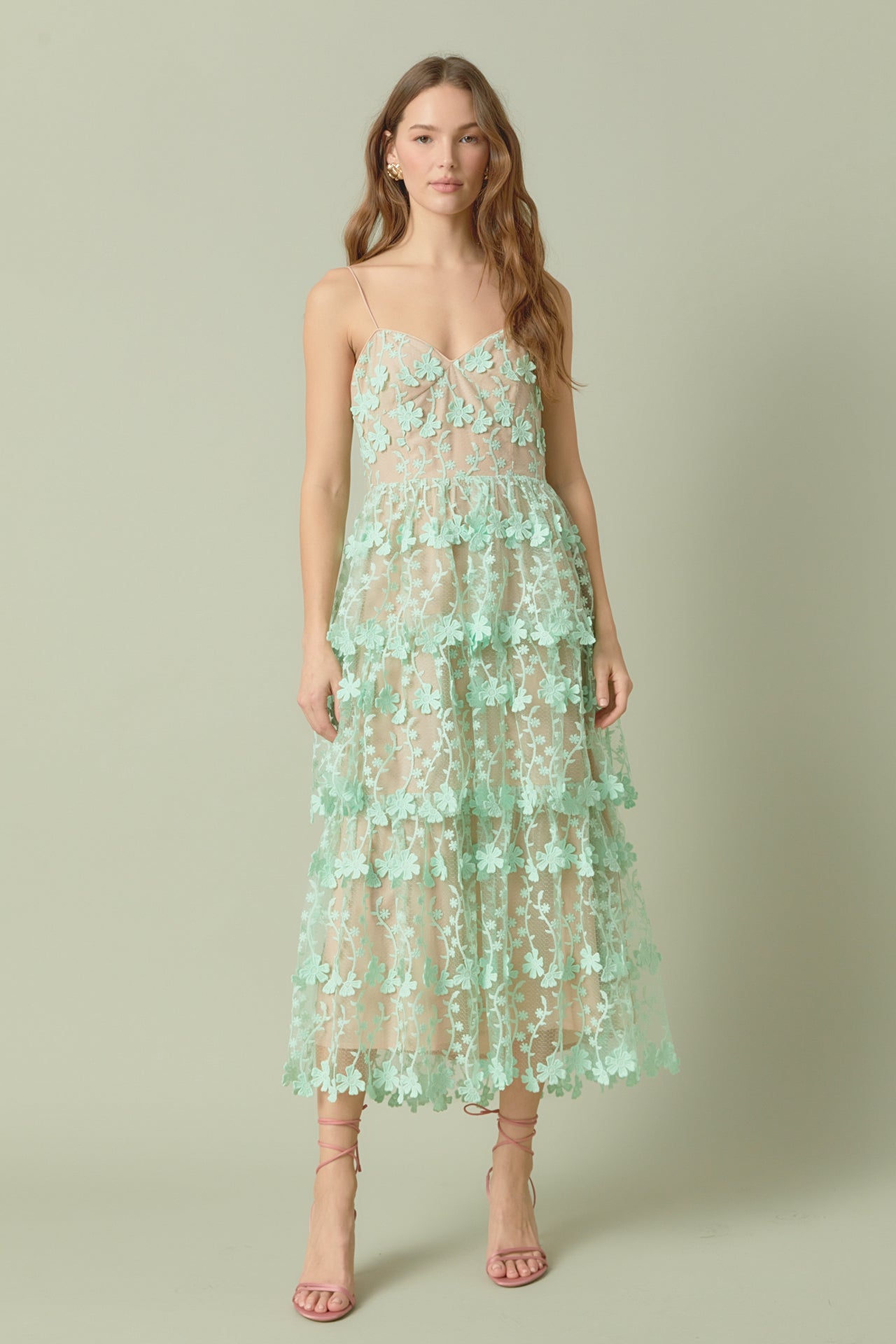 Crochet Layered Midi Dress