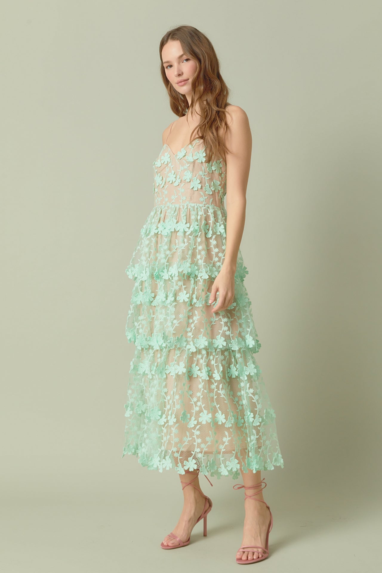 Crochet Layered Midi Dress