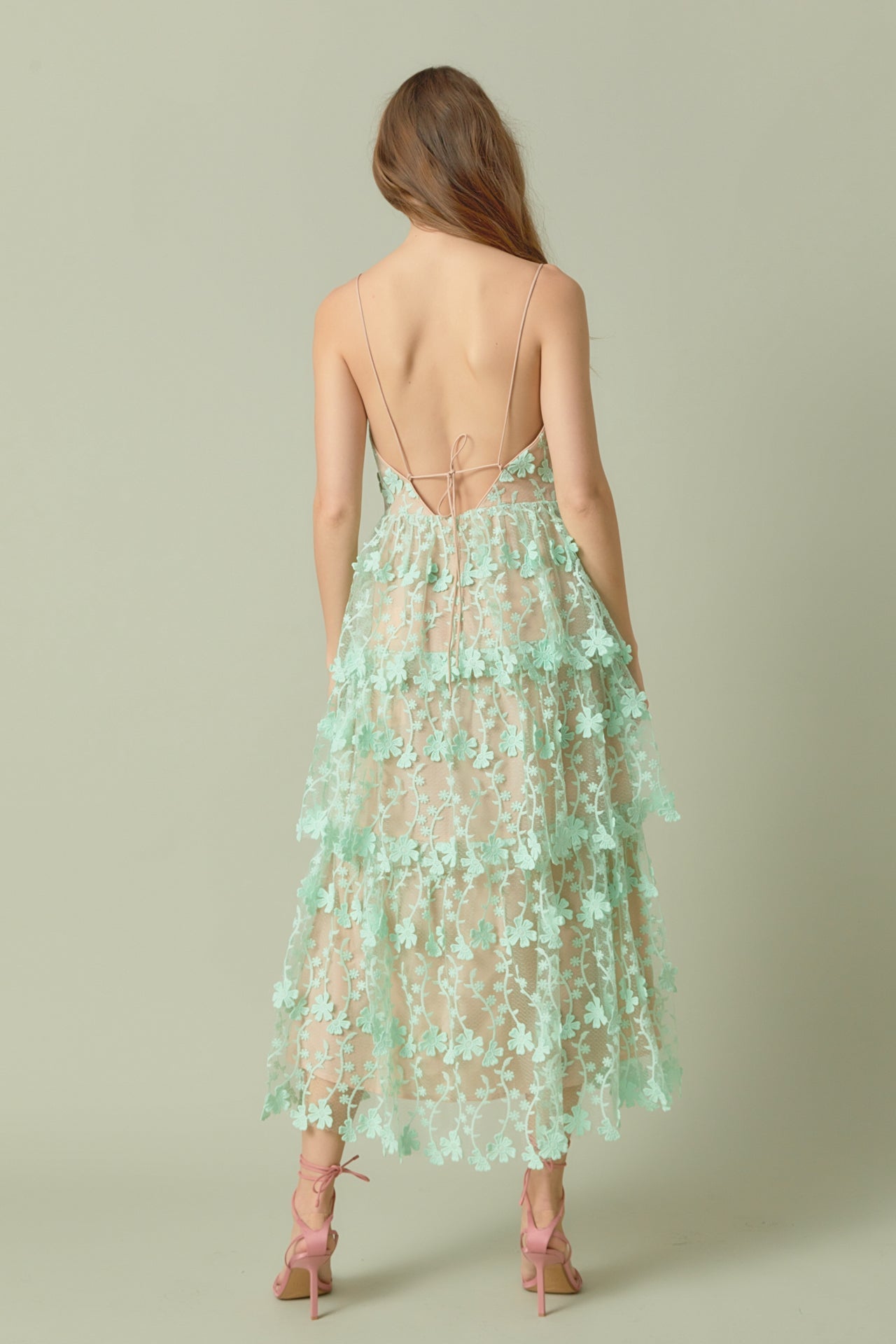 Crochet Layered Midi Dress