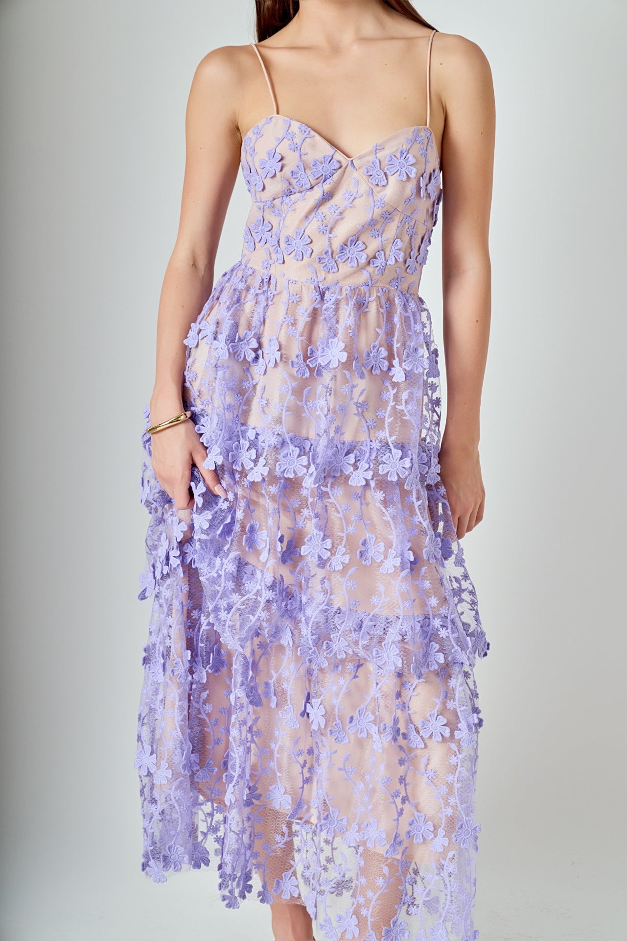 Crochet Layered Midi Dress