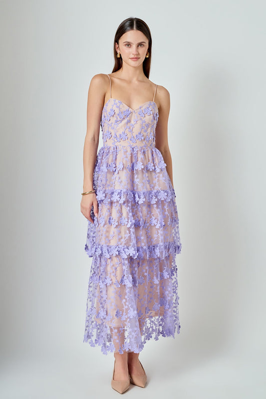 Crochet Layered Midi Dress