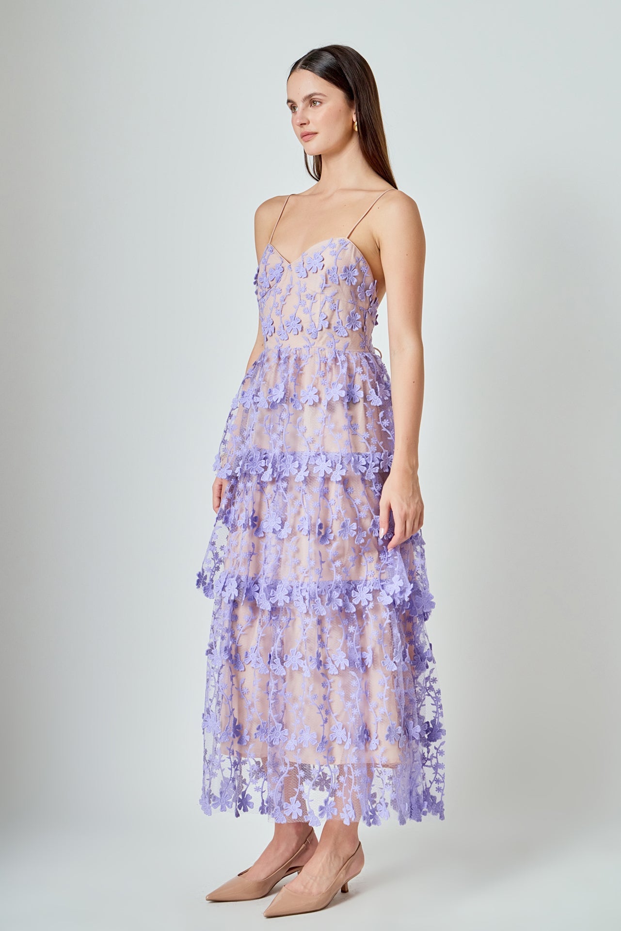 Crochet Layered Midi Dress