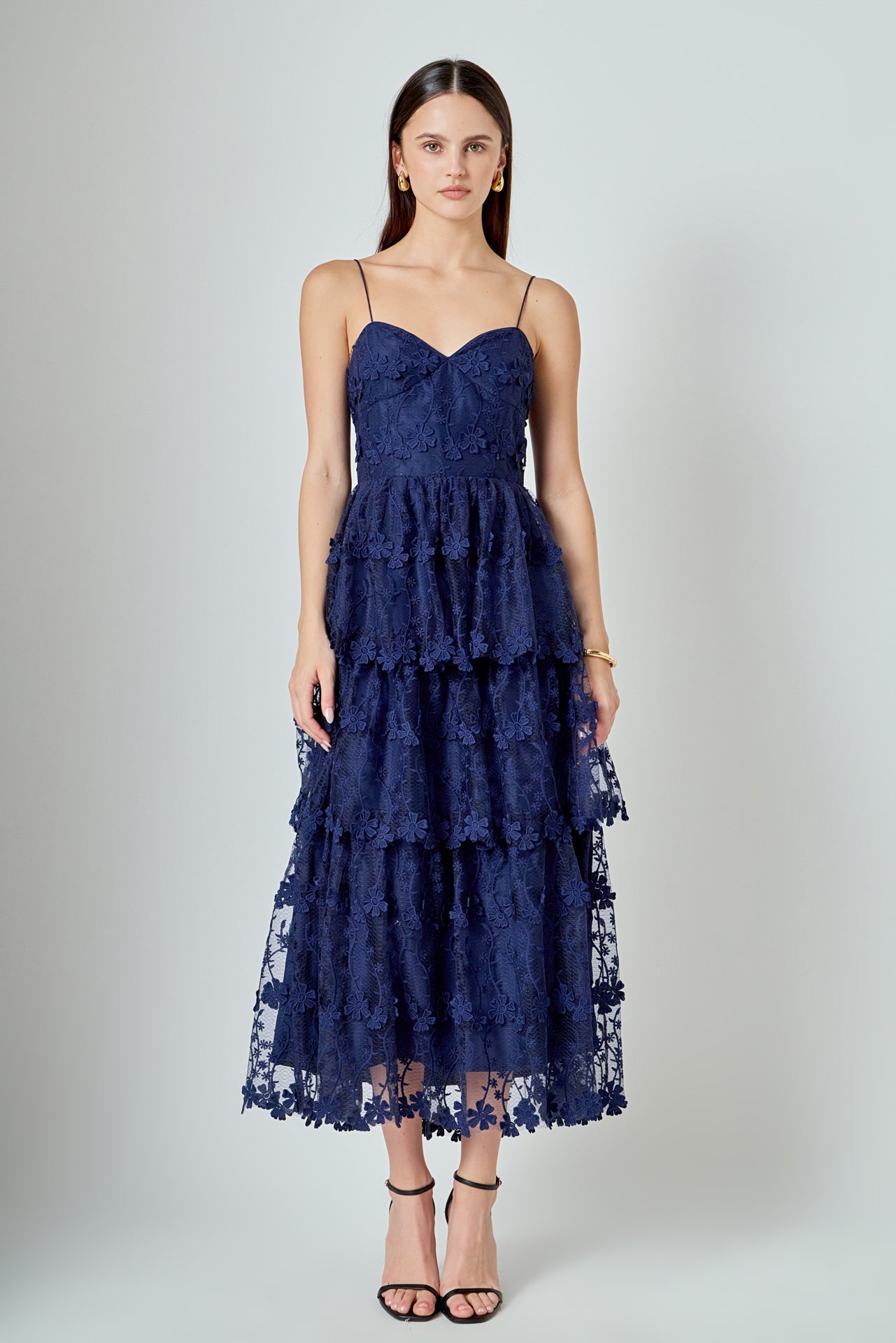 Crochet Layered Midi Dress