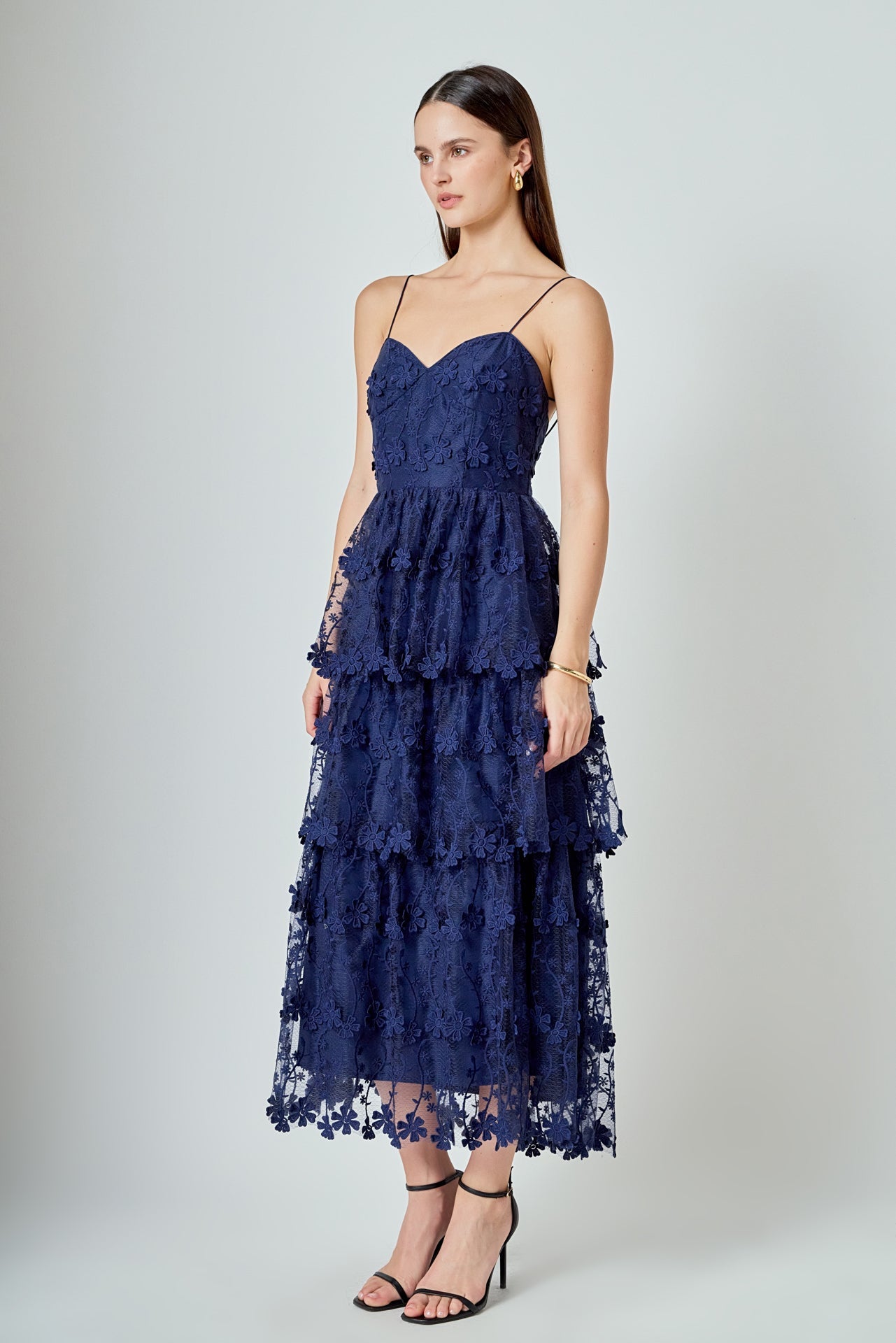 Crochet Layered Midi Dress