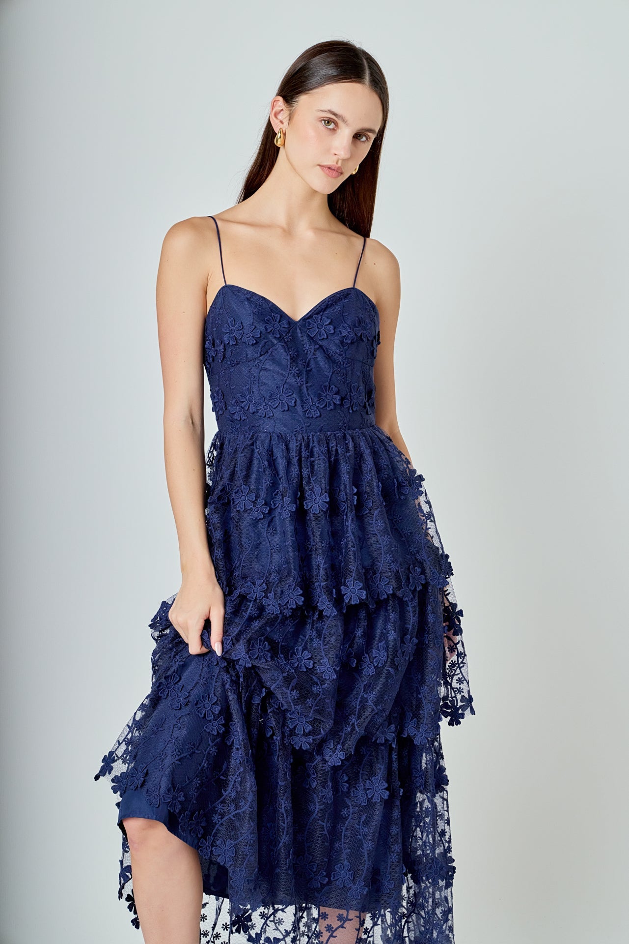 Crochet Layered Midi Dress