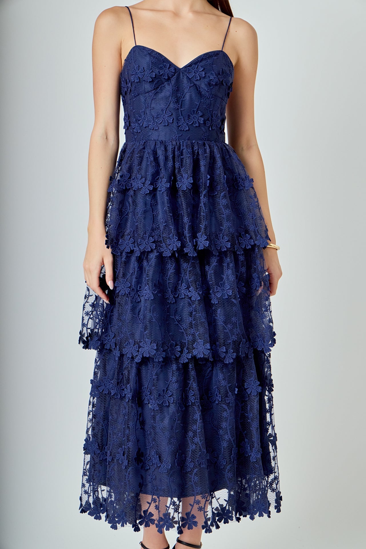 Crochet Layered Midi Dress