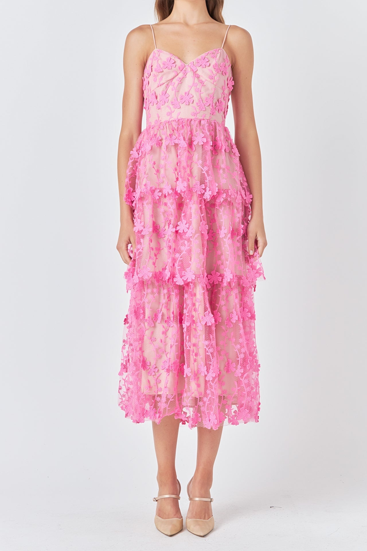 Crochet Layered Midi Dress