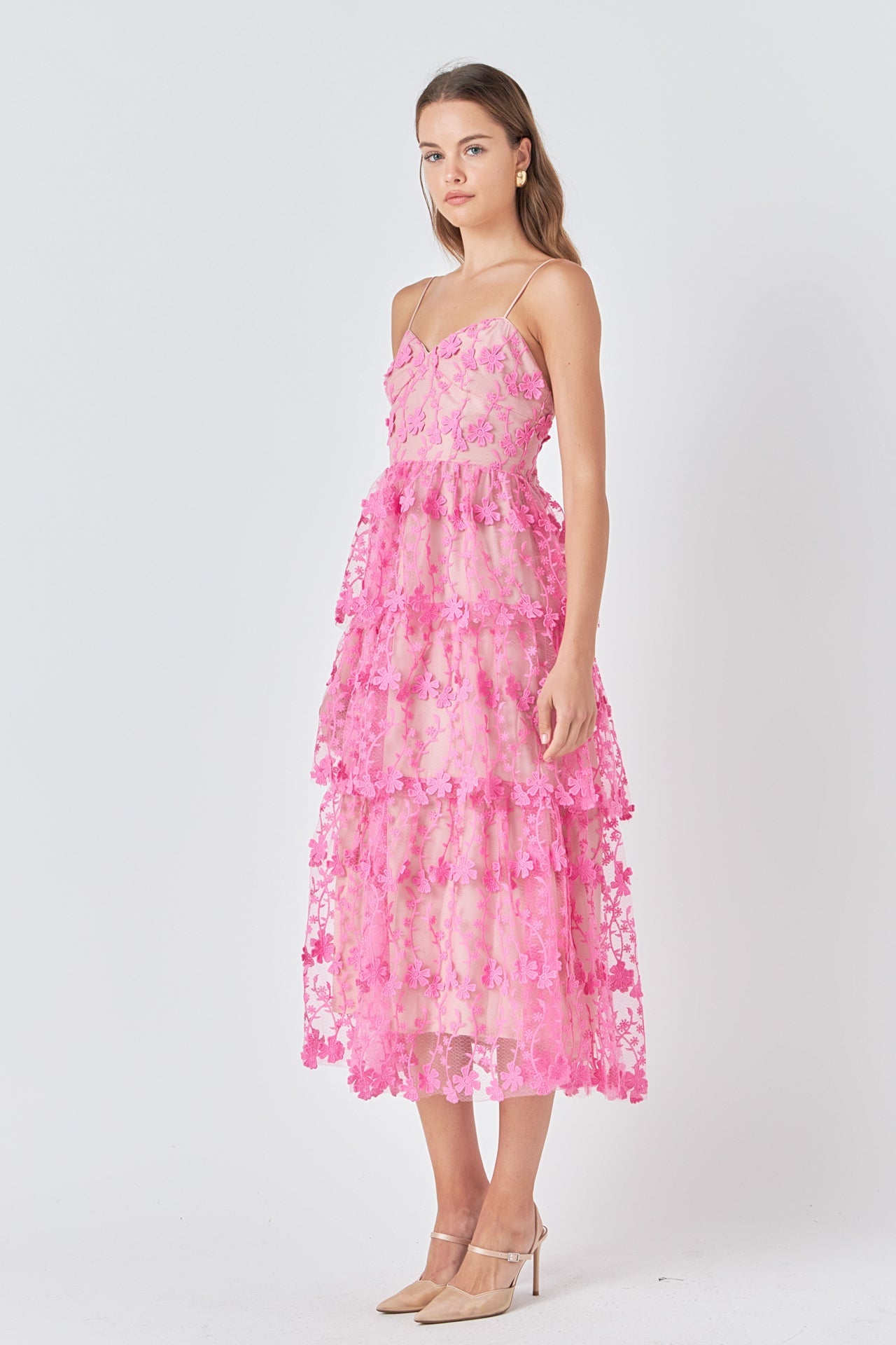 Crochet Layered Midi Dress