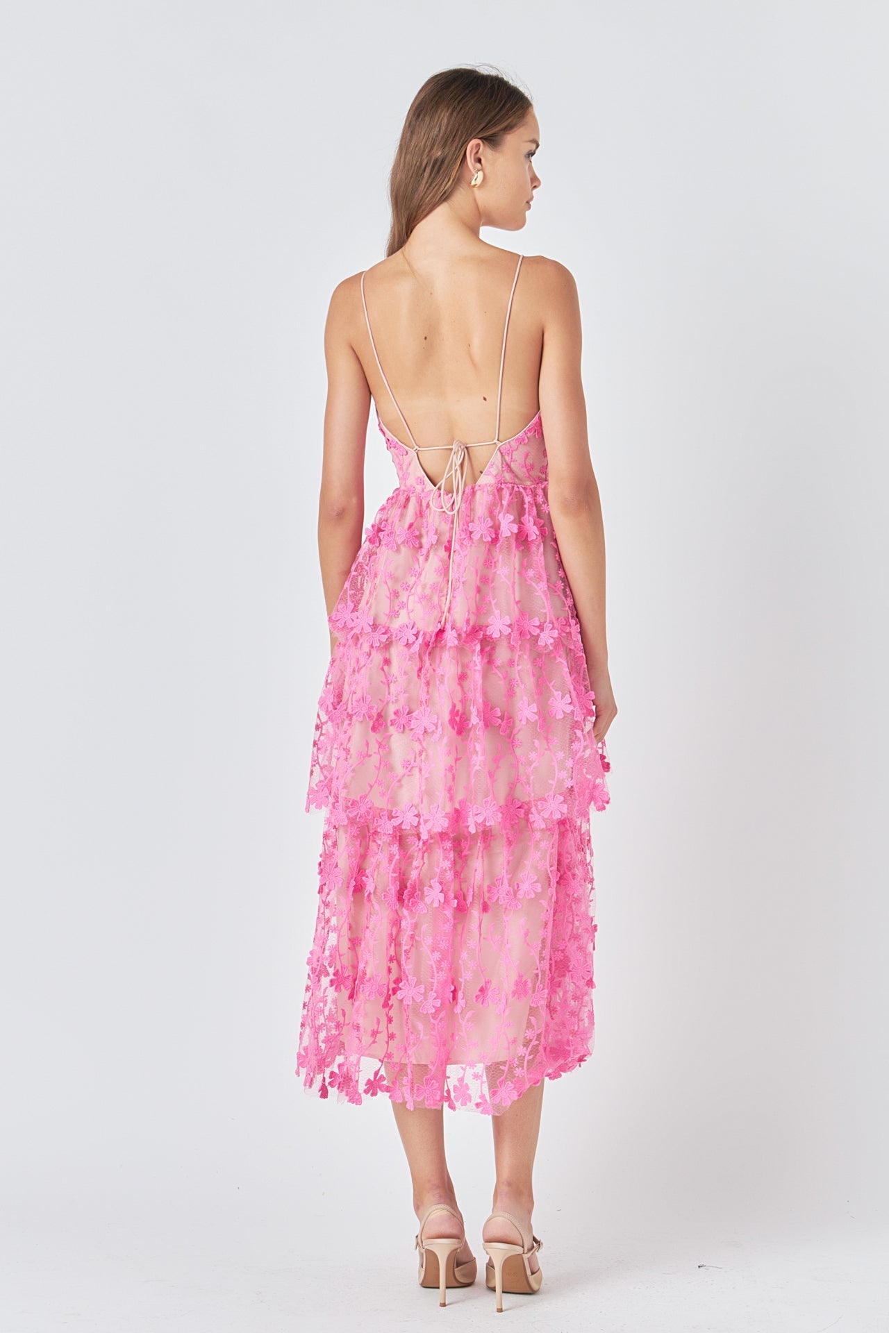 Crochet Layered Midi Dress