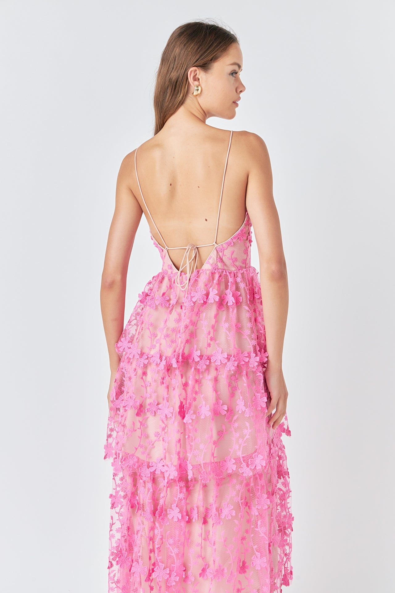 Crochet Layered Midi Dress