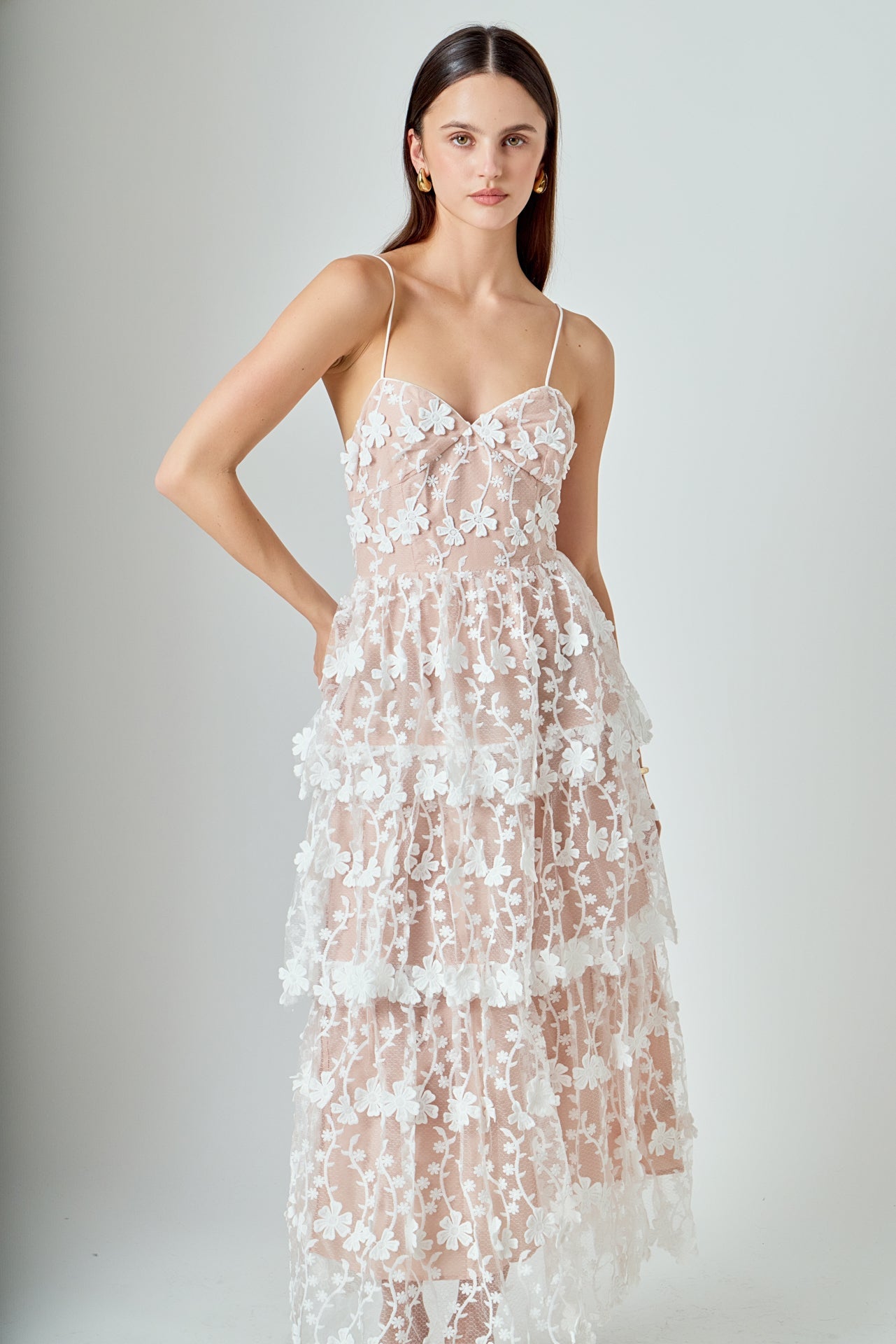 Crochet Layered Midi Dress