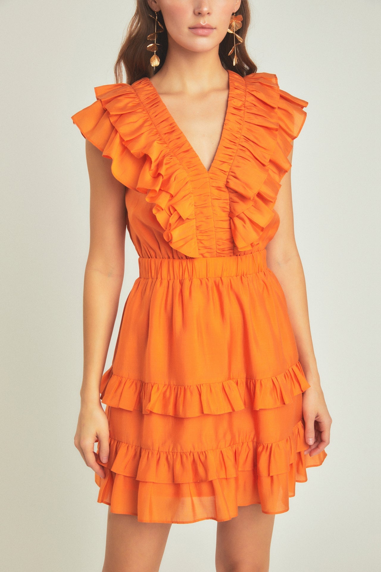 Ruffle Detail Mini Dress