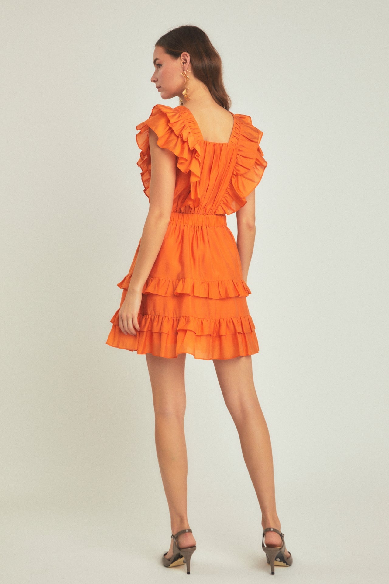 Ruffle Detail Mini Dress