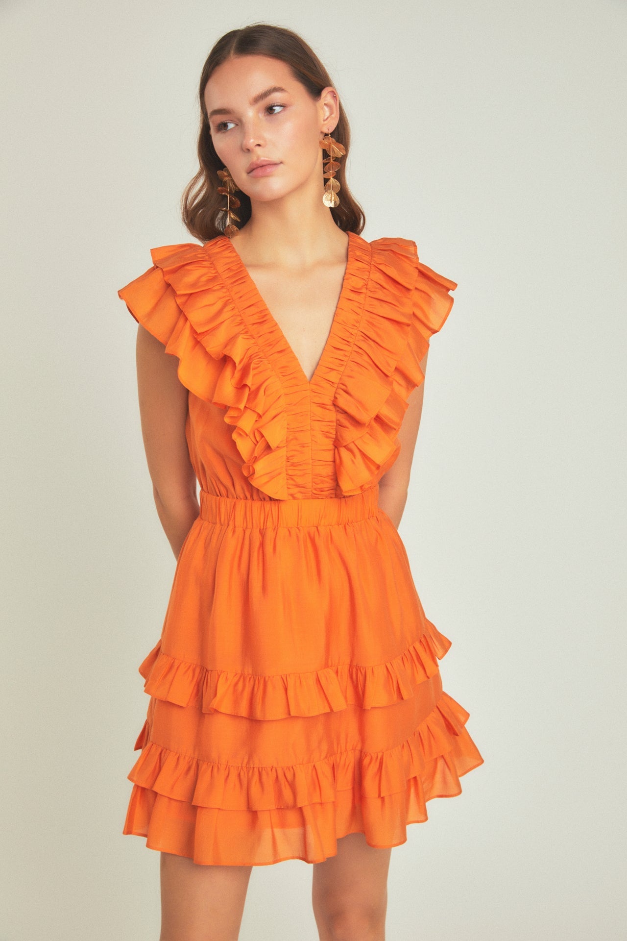 Ruffle Detail Mini Dress