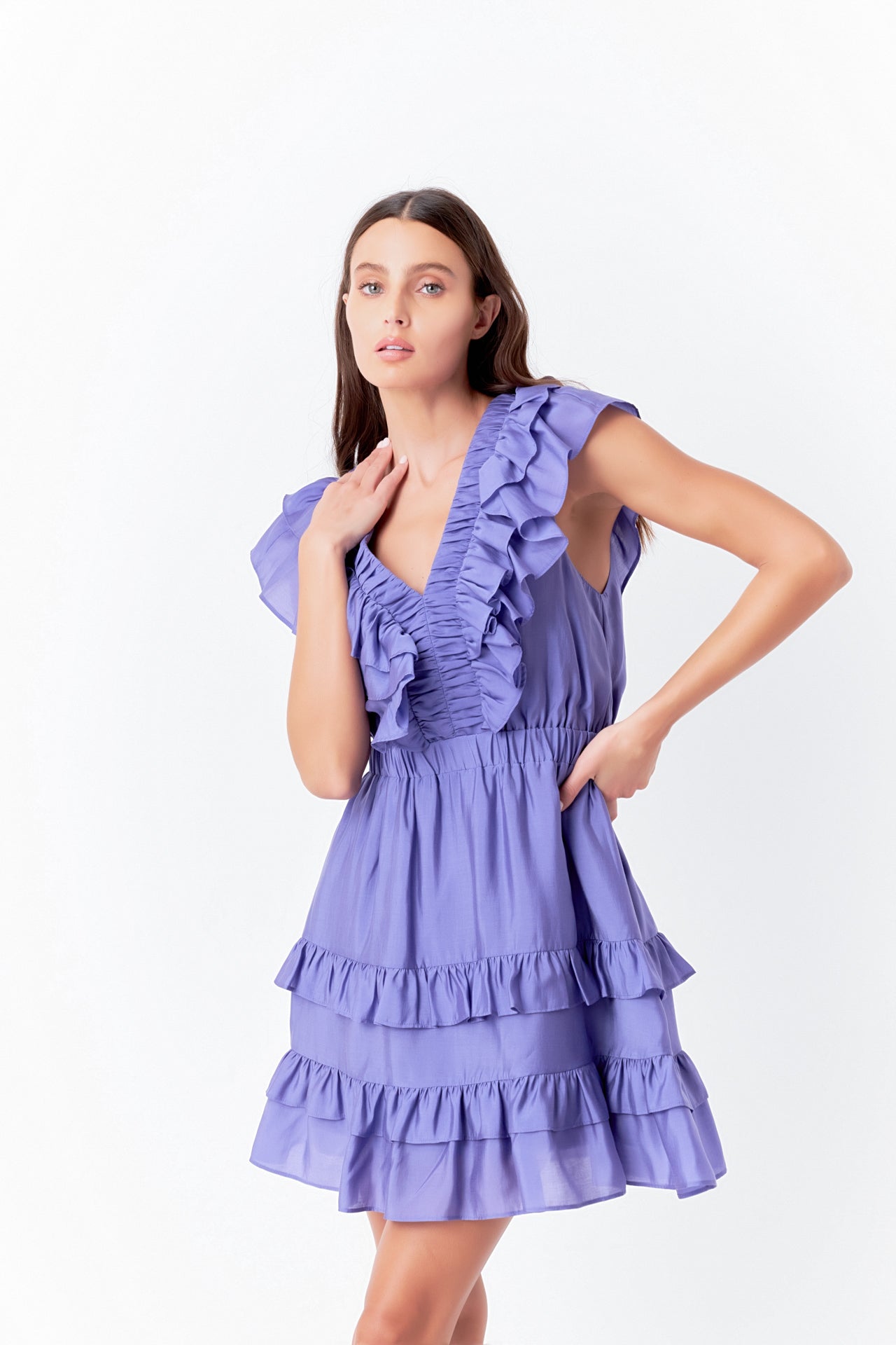 Ruffle Detail Mini Dress