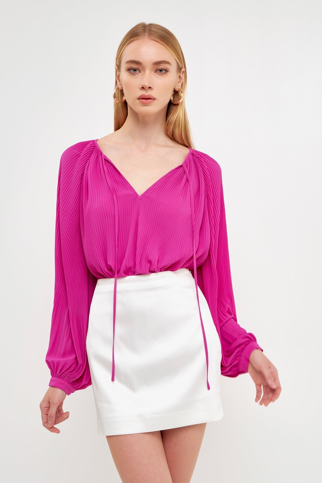 Pleated Chiffon Blouse