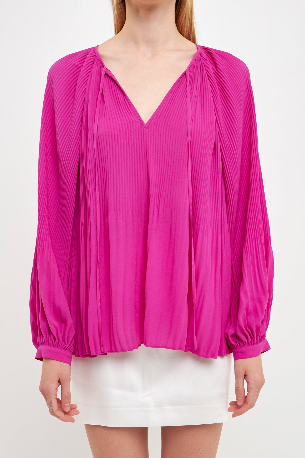 Pleated Chiffon Blouse